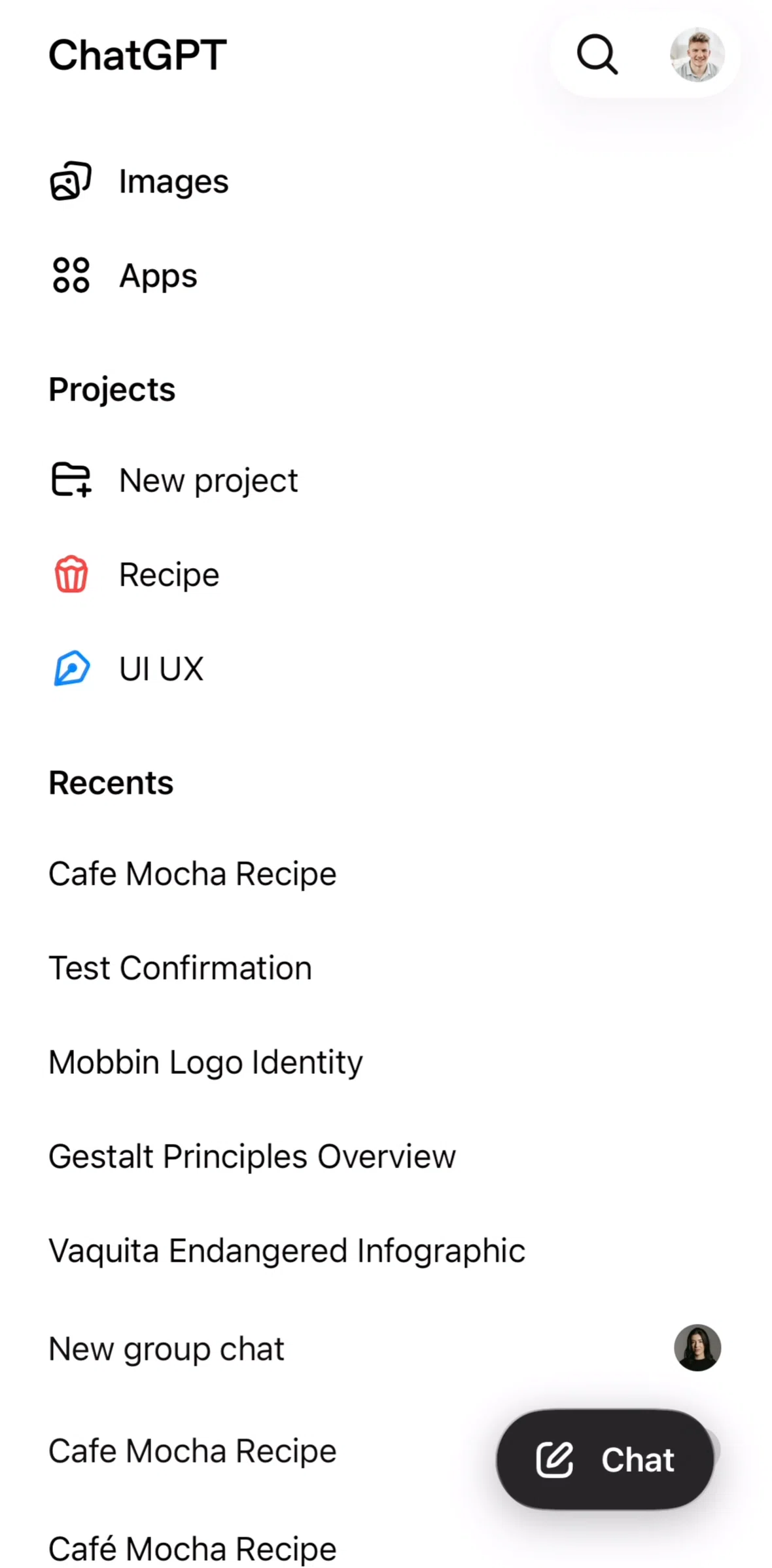 Chat Gpt Screen 1 screen in the Settings flow