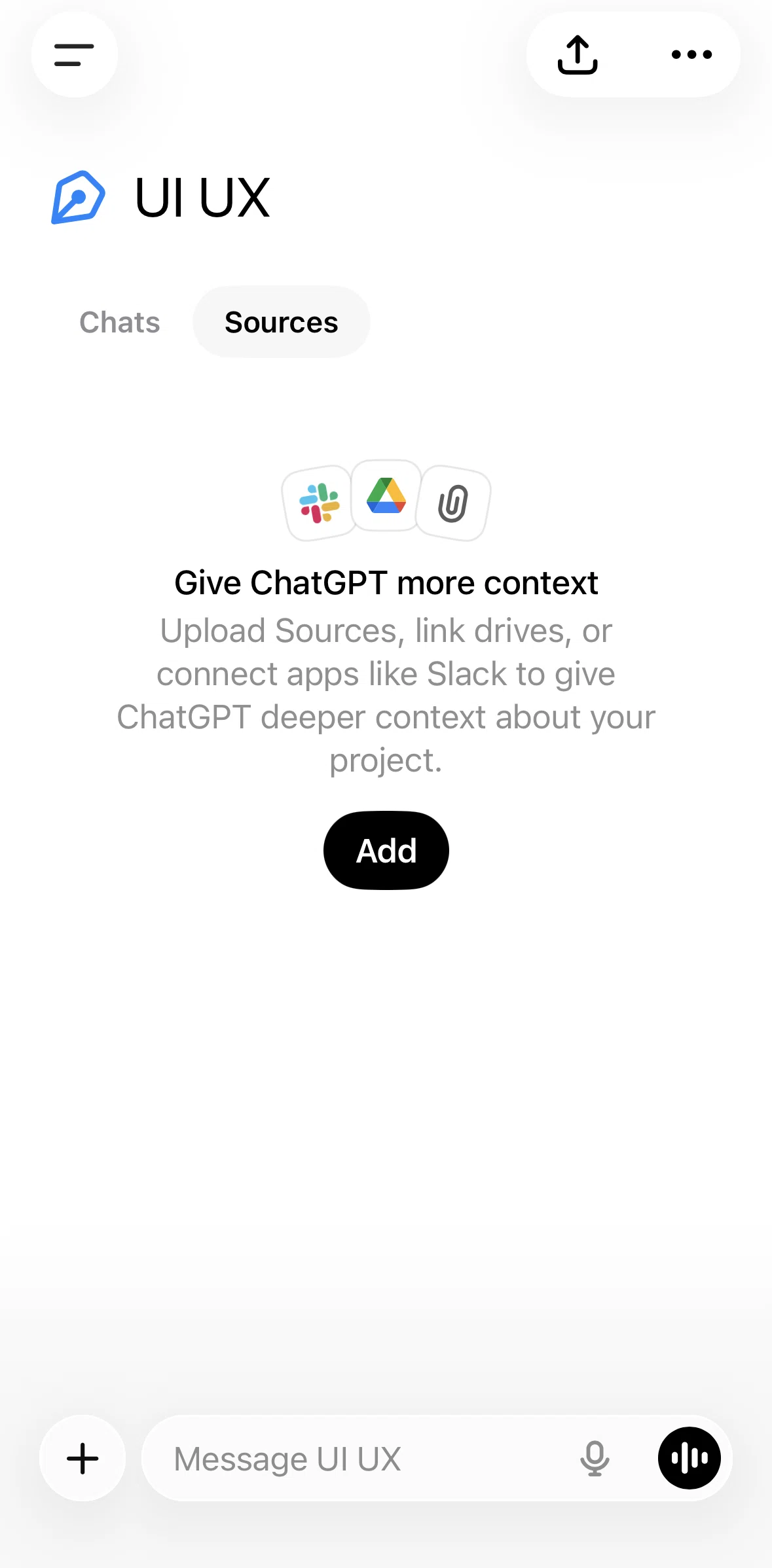 Chat Gpt Screen 1 screen in the Uploading a photo flow