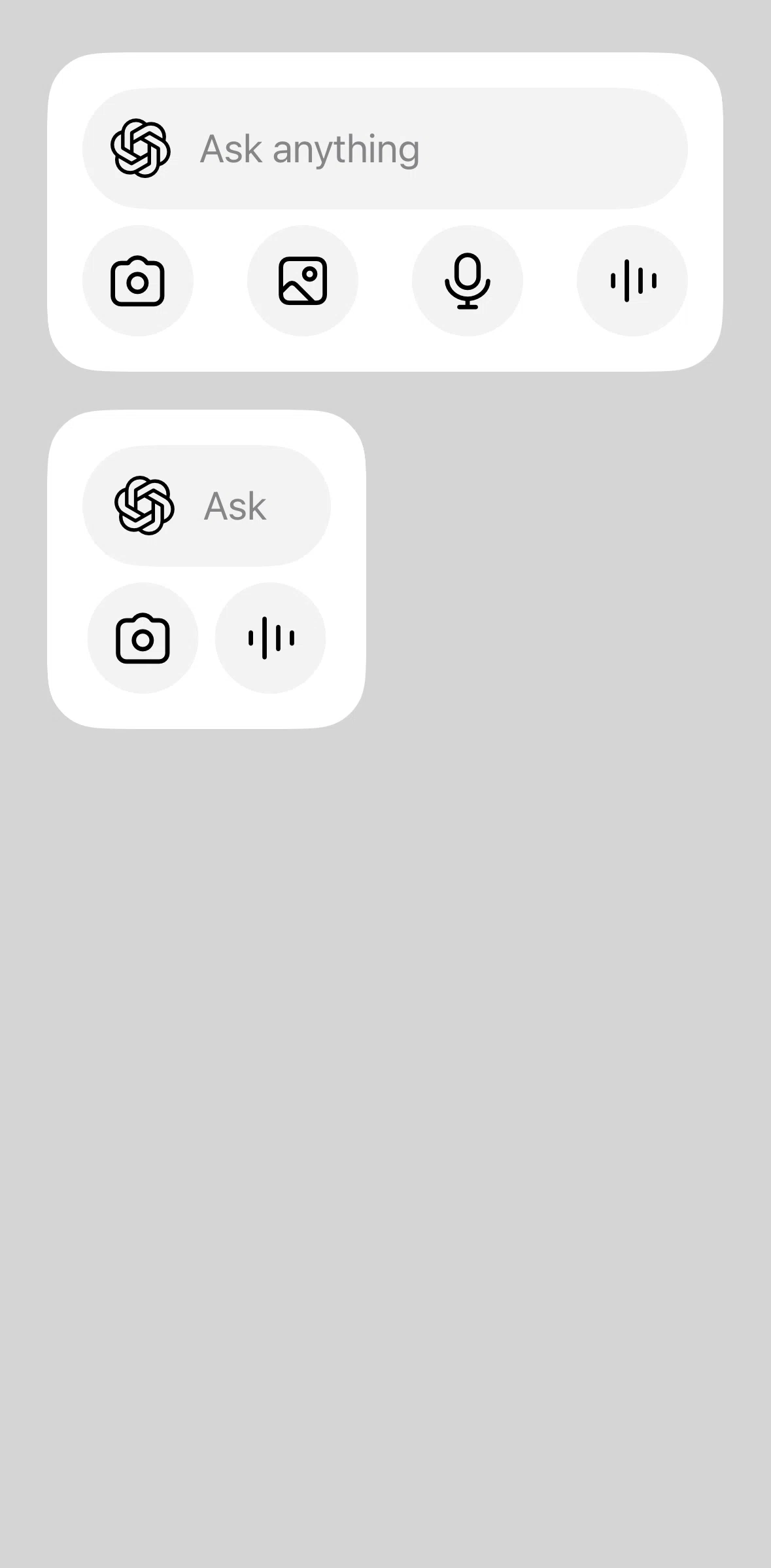 Chat Gpt Screen 1 screen in the Widgets flow