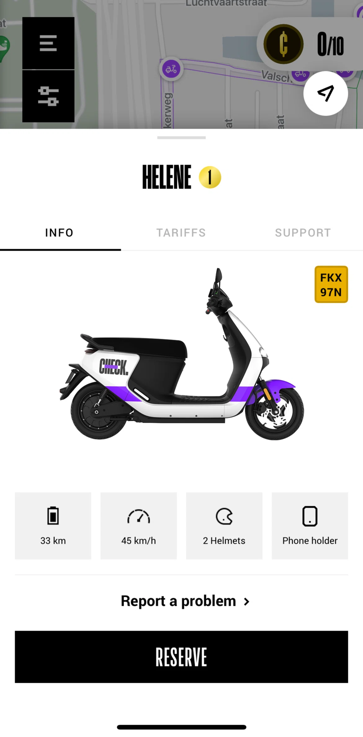 Check Screen screen in the Booking a scooter flow