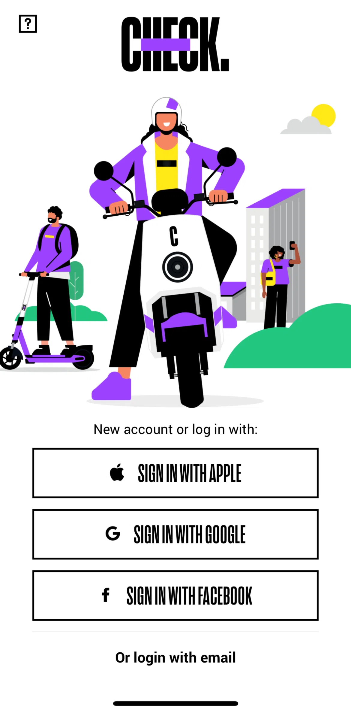 Check Screen screen in the Onboarding flow