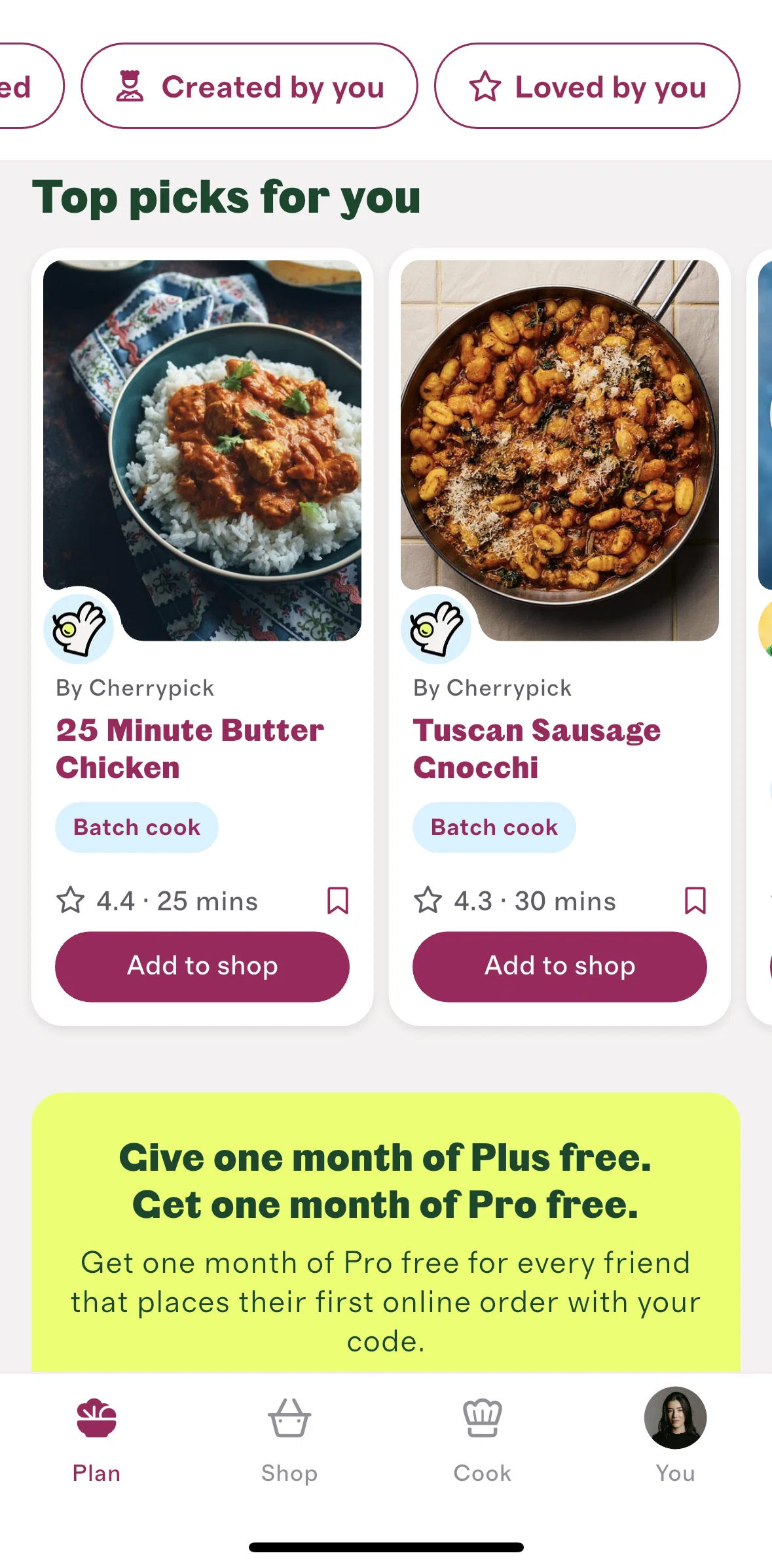Cherrypick Screen screen in the Adding to shop flow