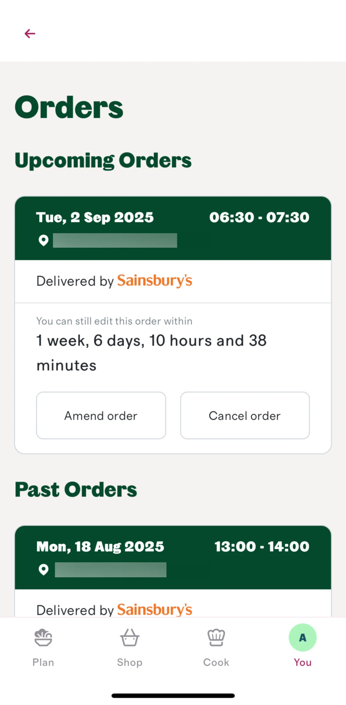 Cherrypick Screen screen in the Canceling an order flow