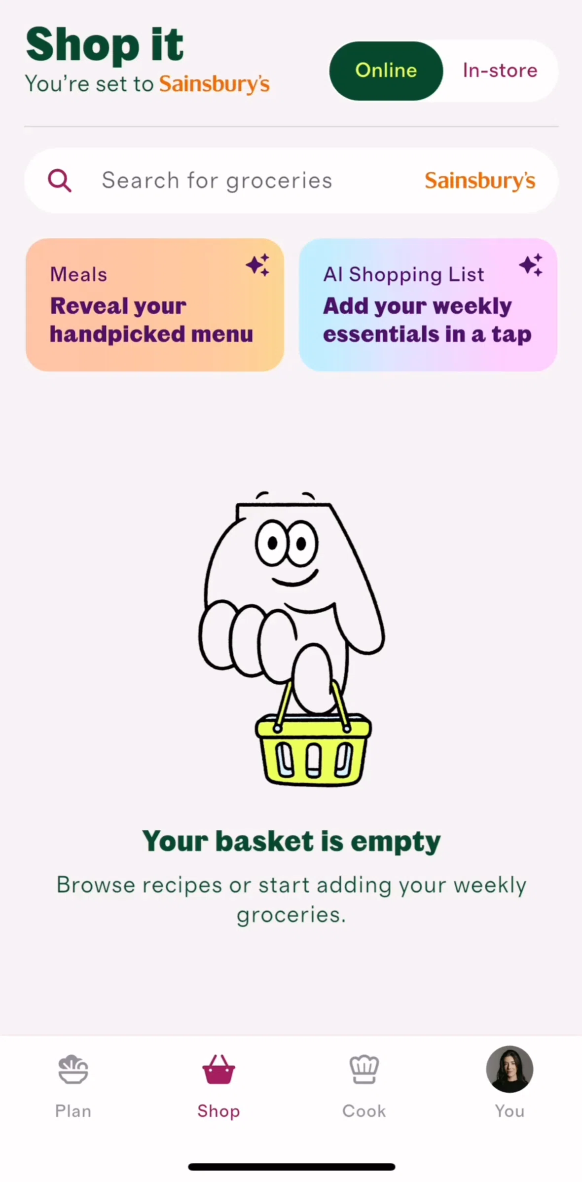 Cherrypick Screen screen in the Generating a menu flow