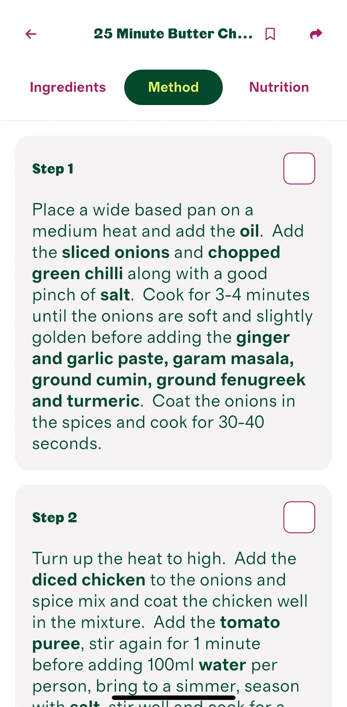 Cherrypick Screen screen in the Method flow