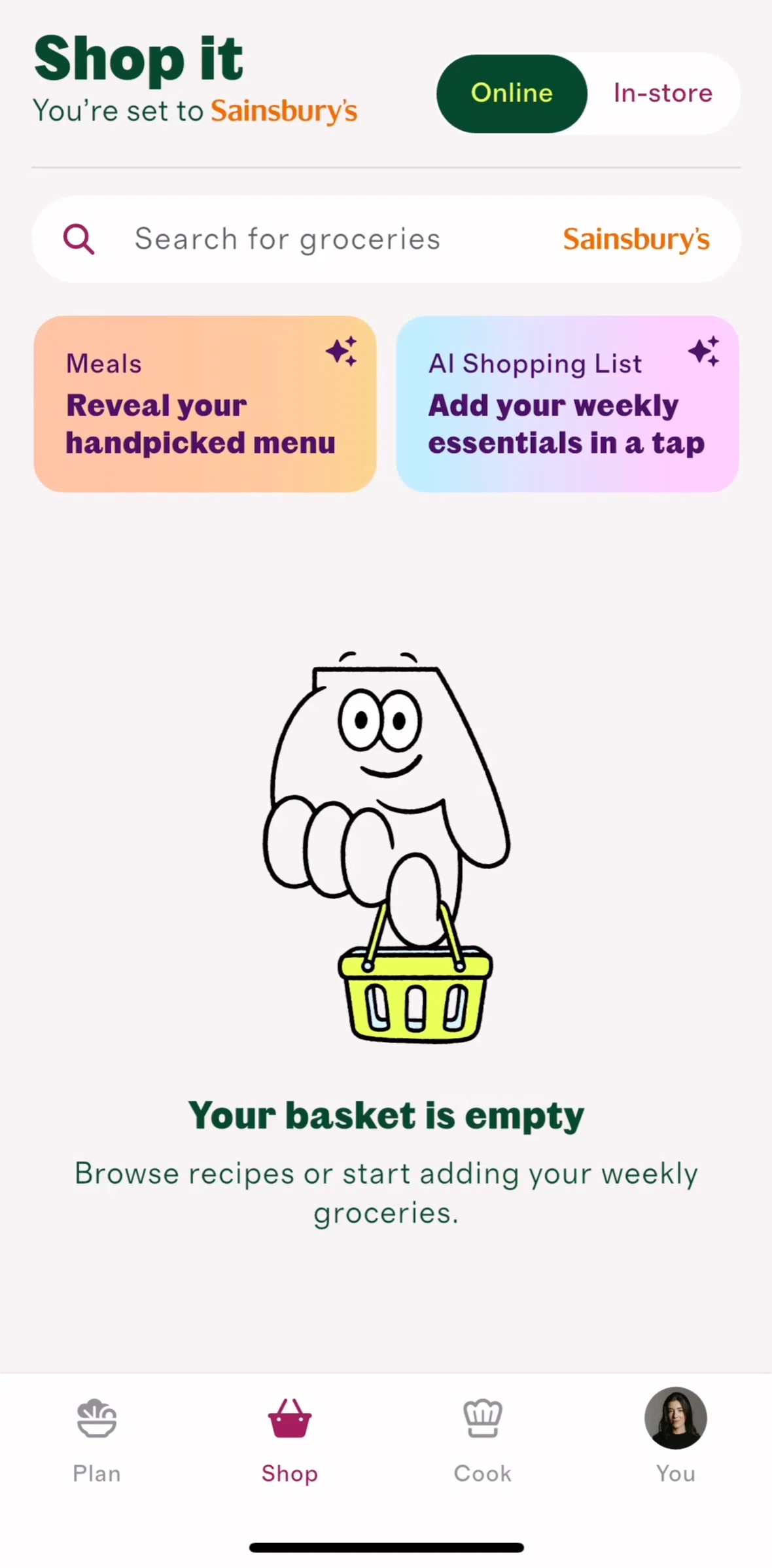 Cherrypick Screen screen in the Searching for groceries flow