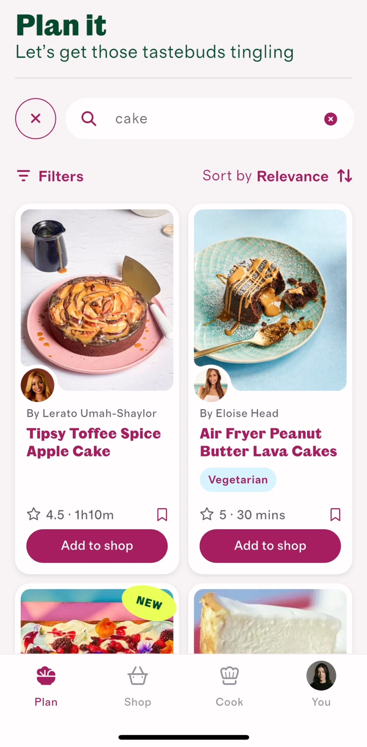 Cherrypick Screen screen in the Sorting recipes flow