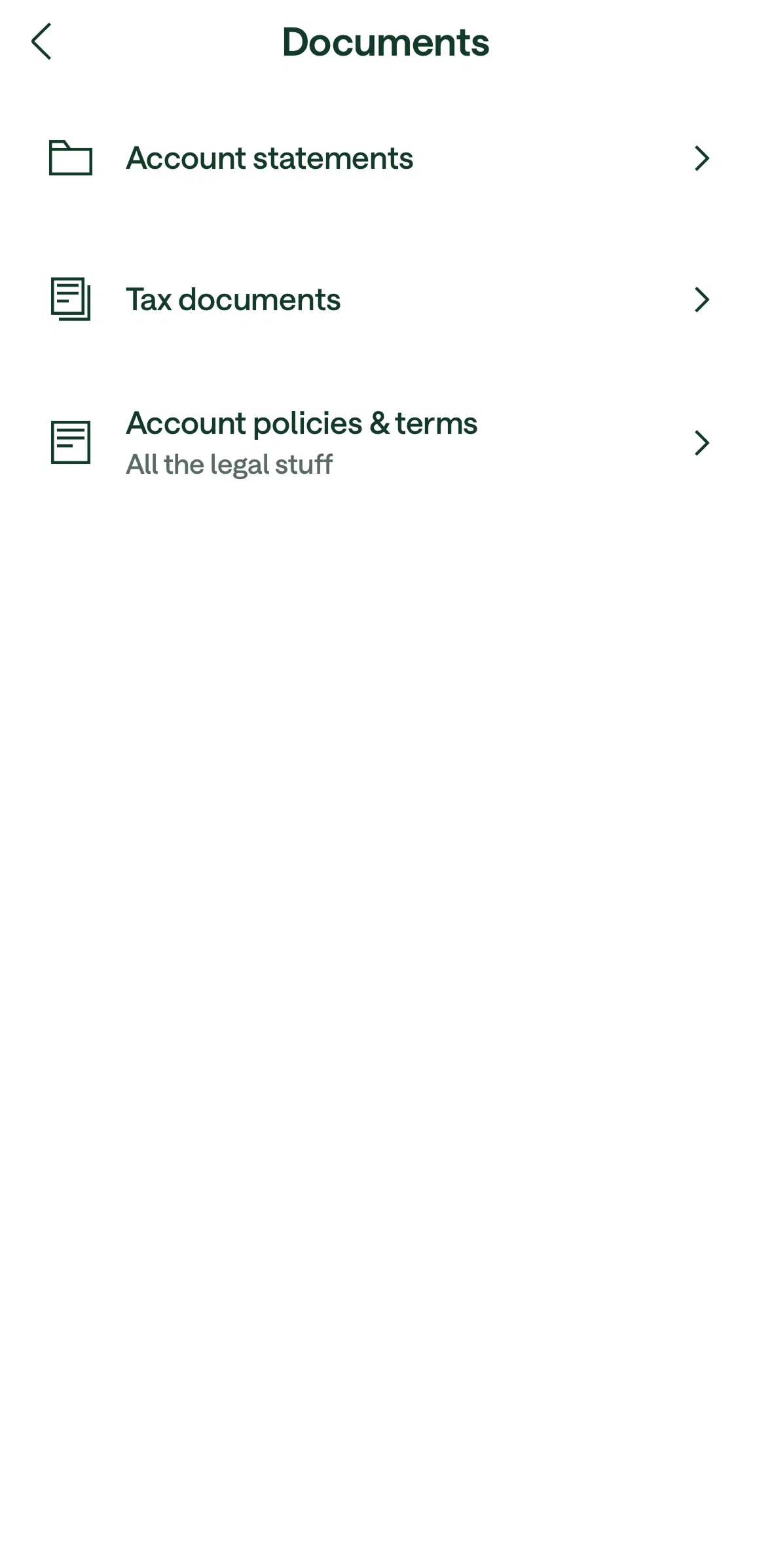 Chime Screen 1 screen in the Account statements flow