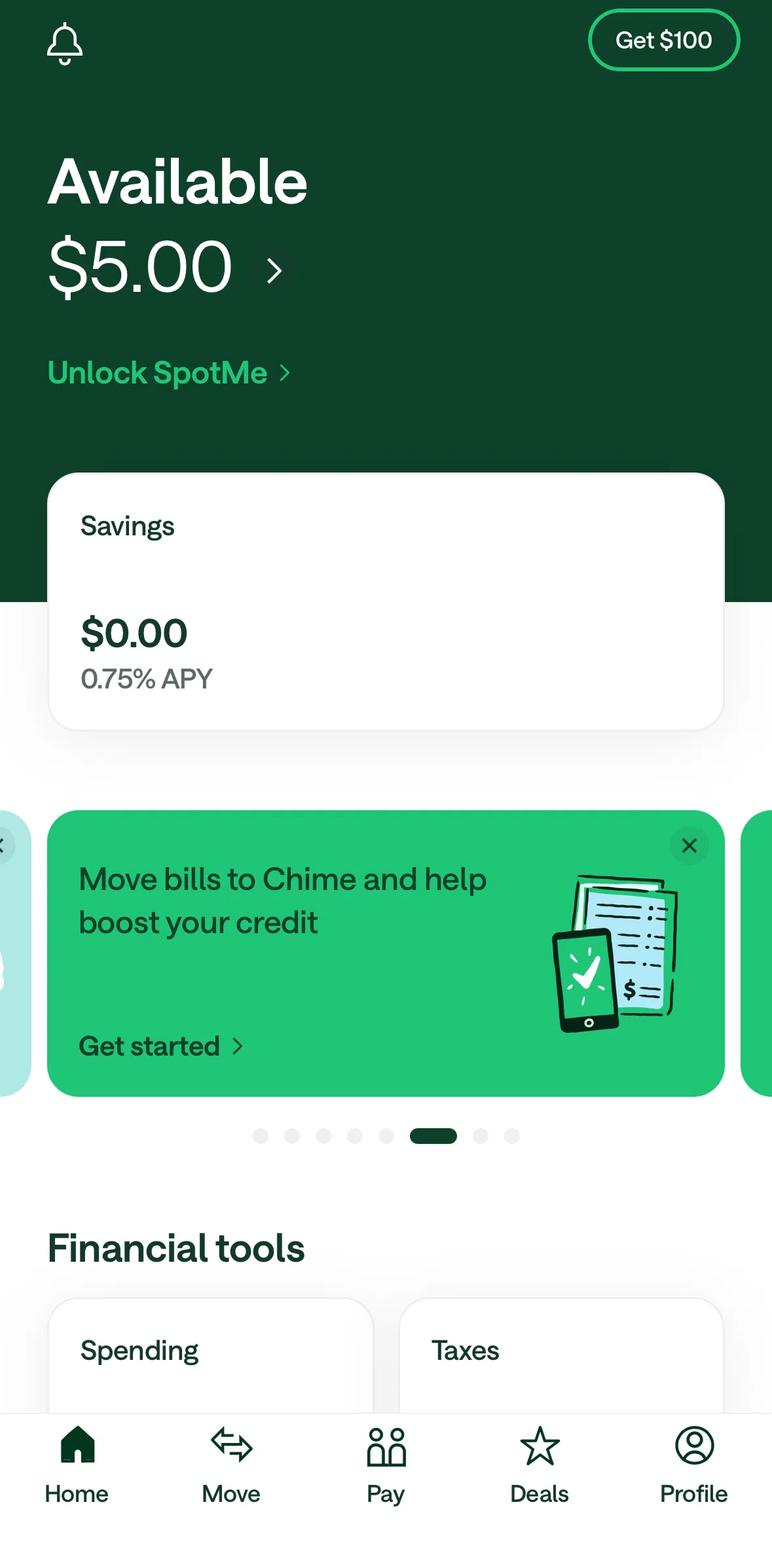 Chime Screen 1 screen in the Add a bill flow