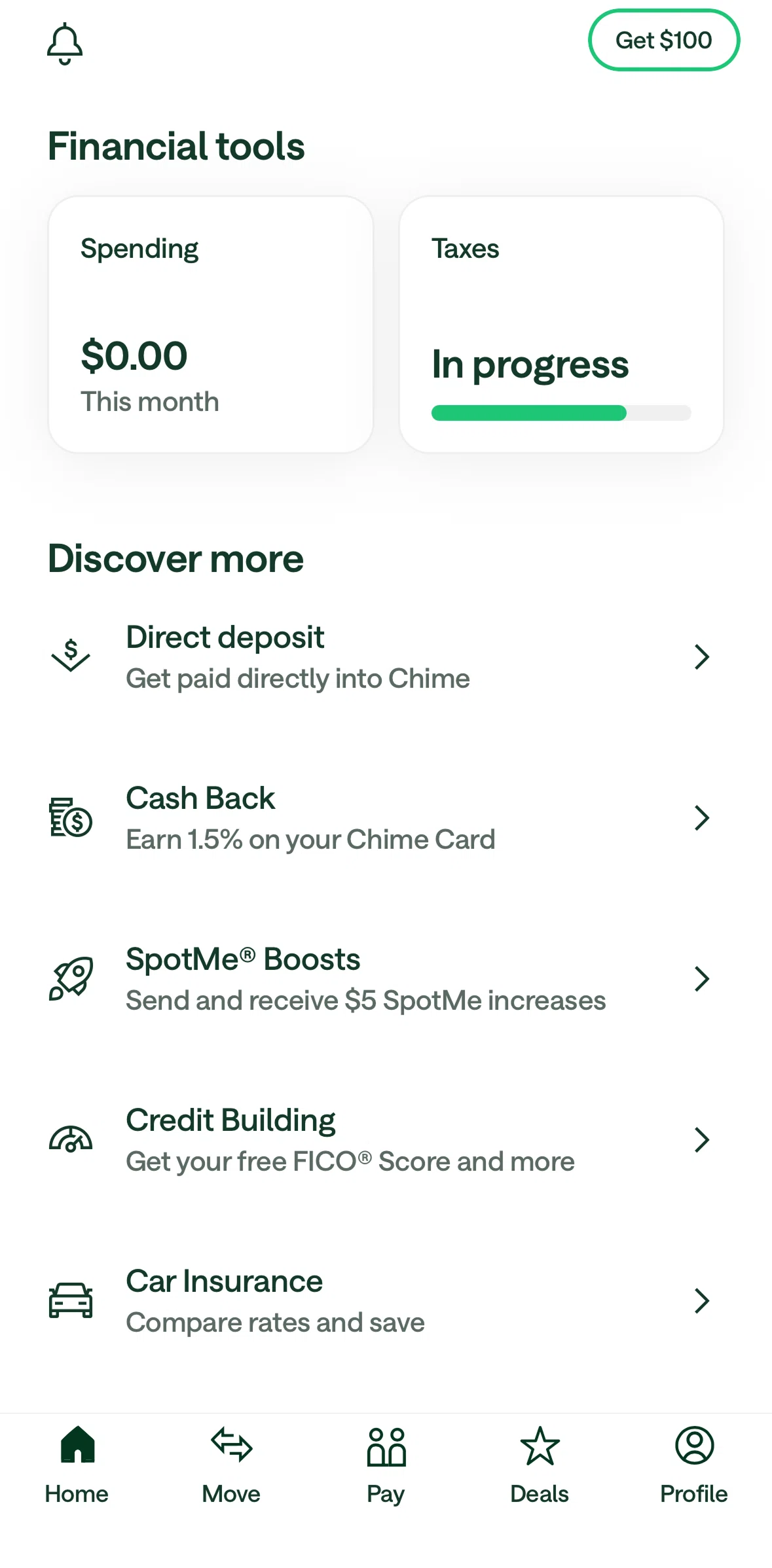 Chime Screen 1 screen in the Credit score flow
