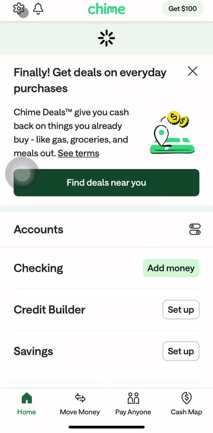 Chime Home screen in the Inviting People flow