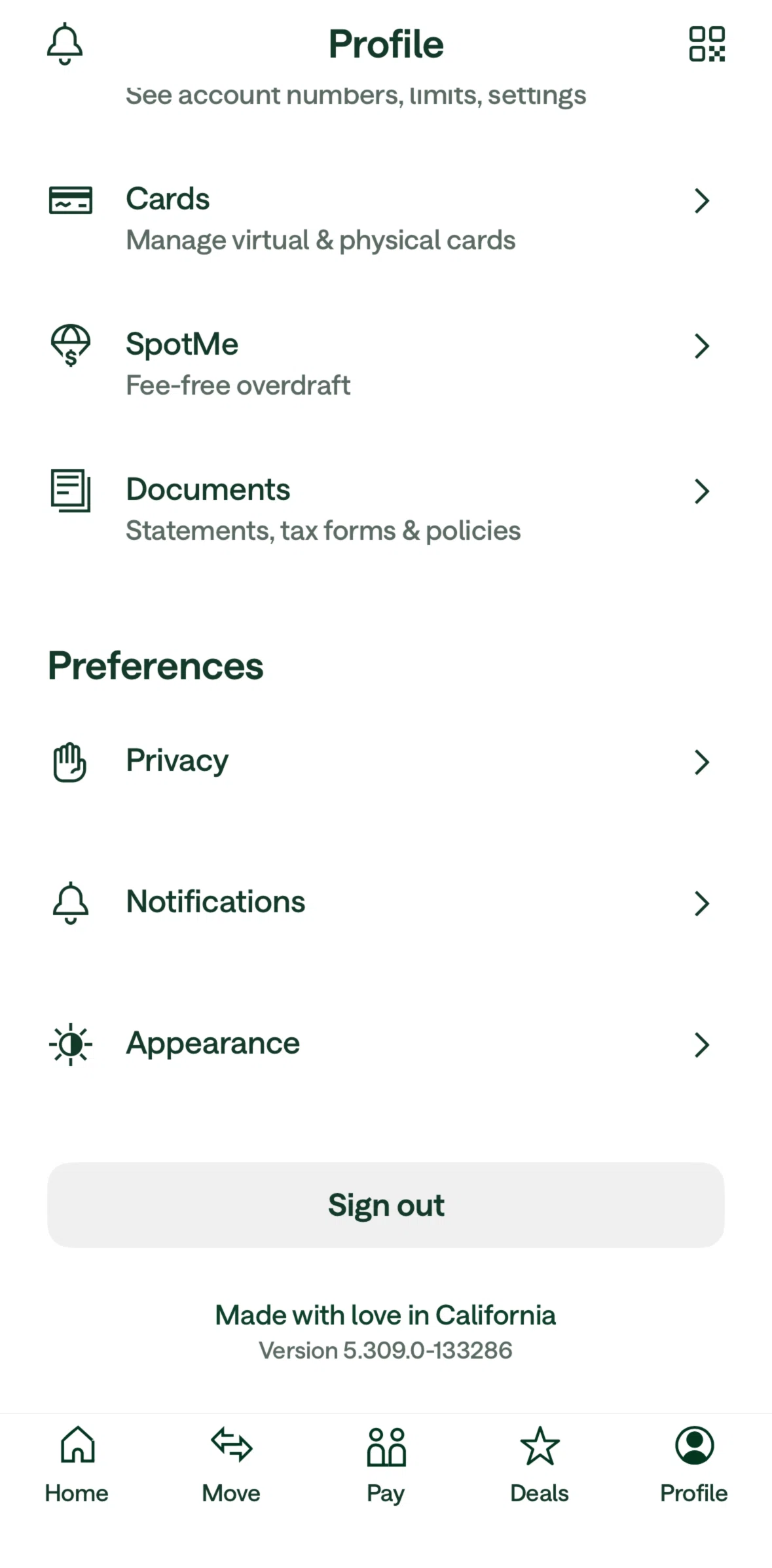 Chime Screen 1 screen in the Privacy flow