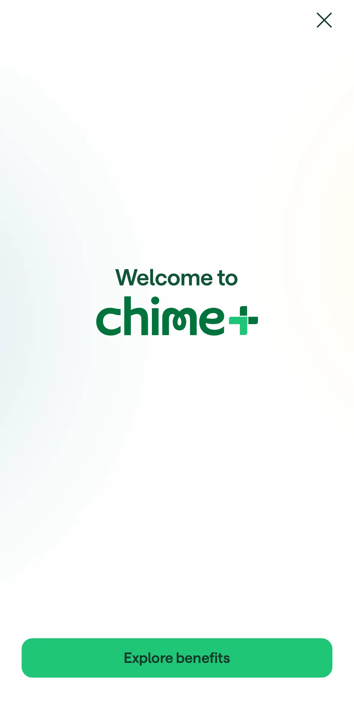 Chime Screen 1 screen in the Turning on SpotMe flow