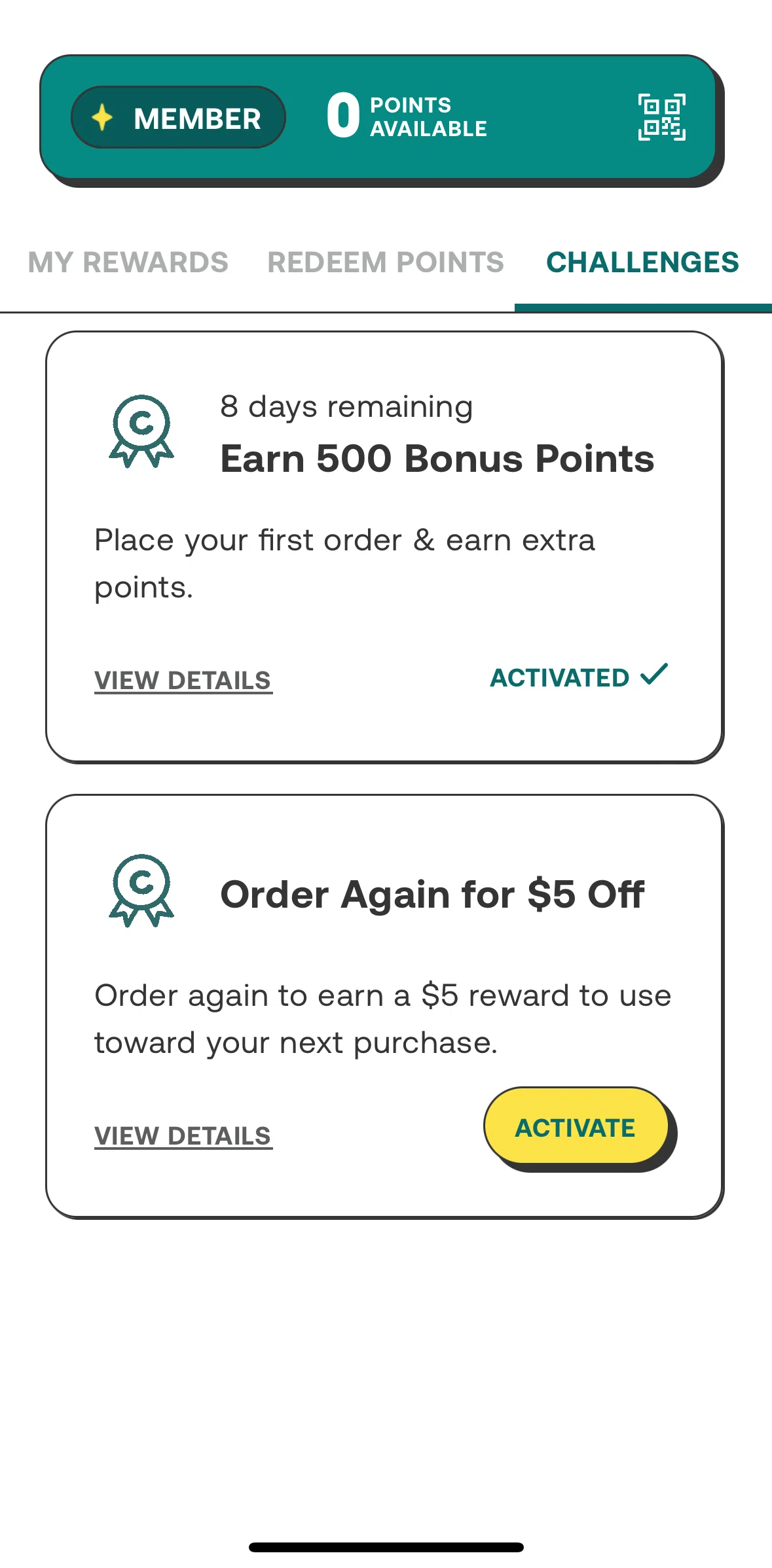 CHOPT Screen screen in the Challenge details flow