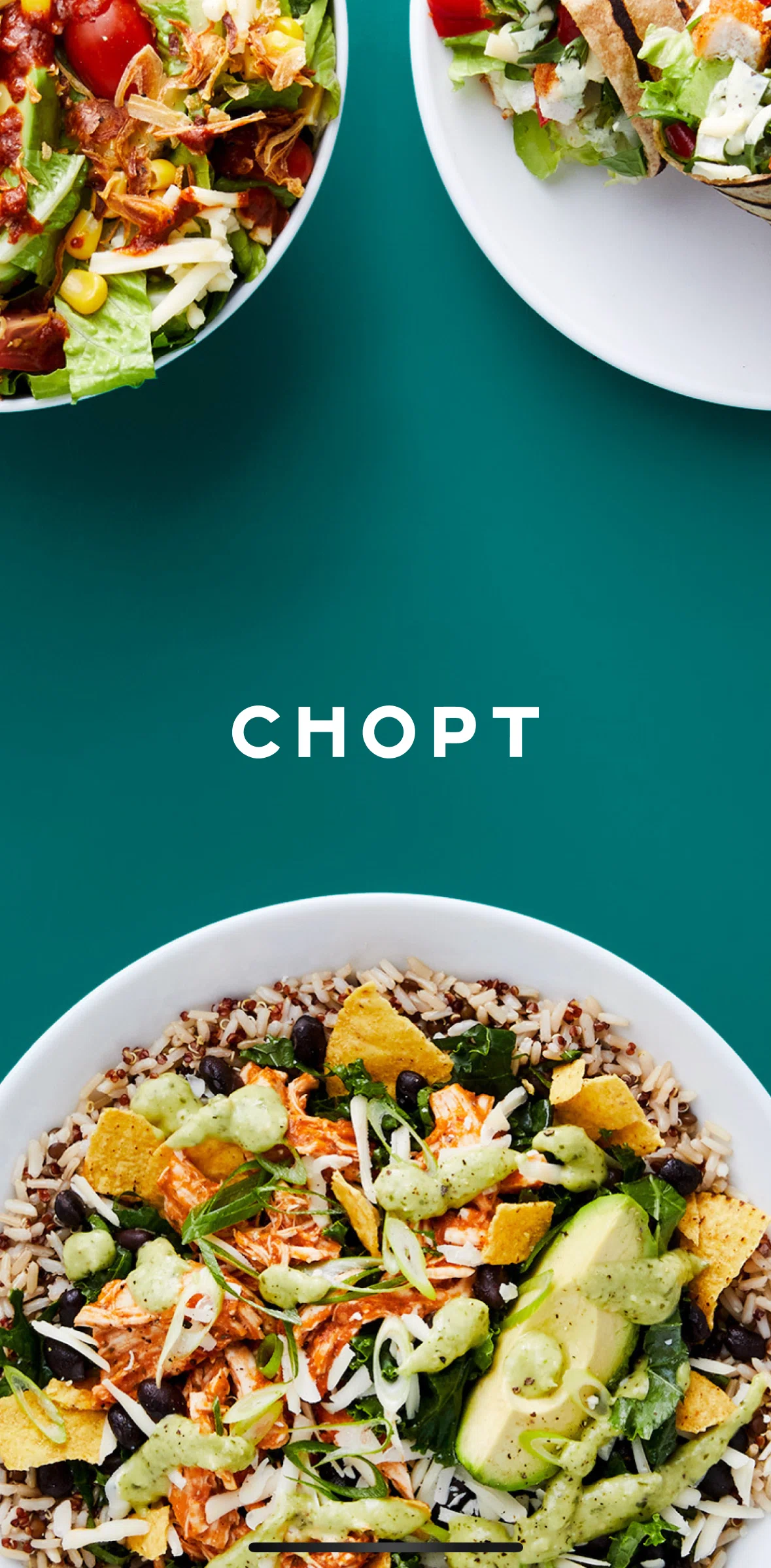 CHOPT Screen screen in the Onboarding flow