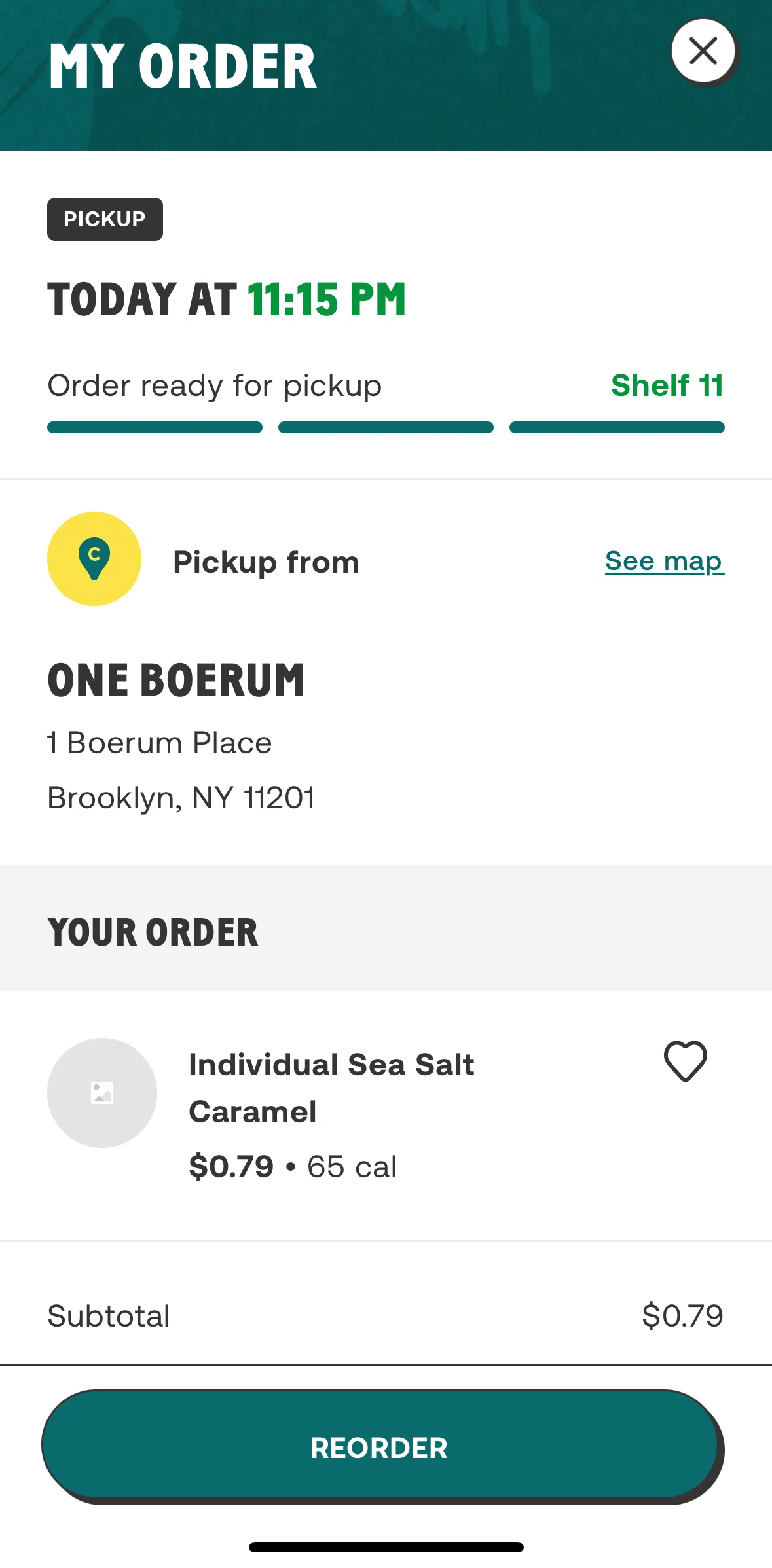 CHOPT Screen screen in the Reordering an order flow
