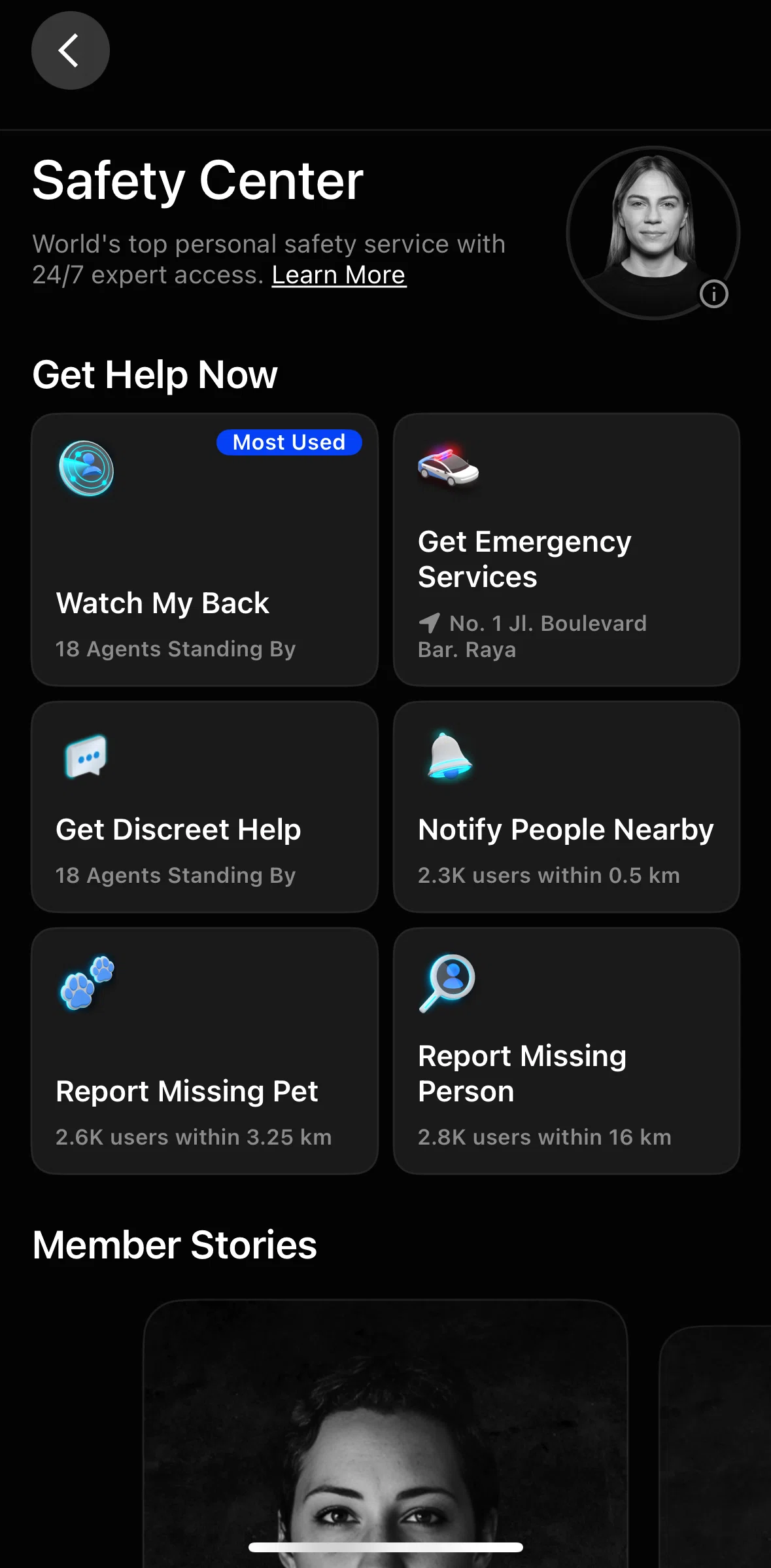 Citizen Screen screen in the Calling an agent flow
