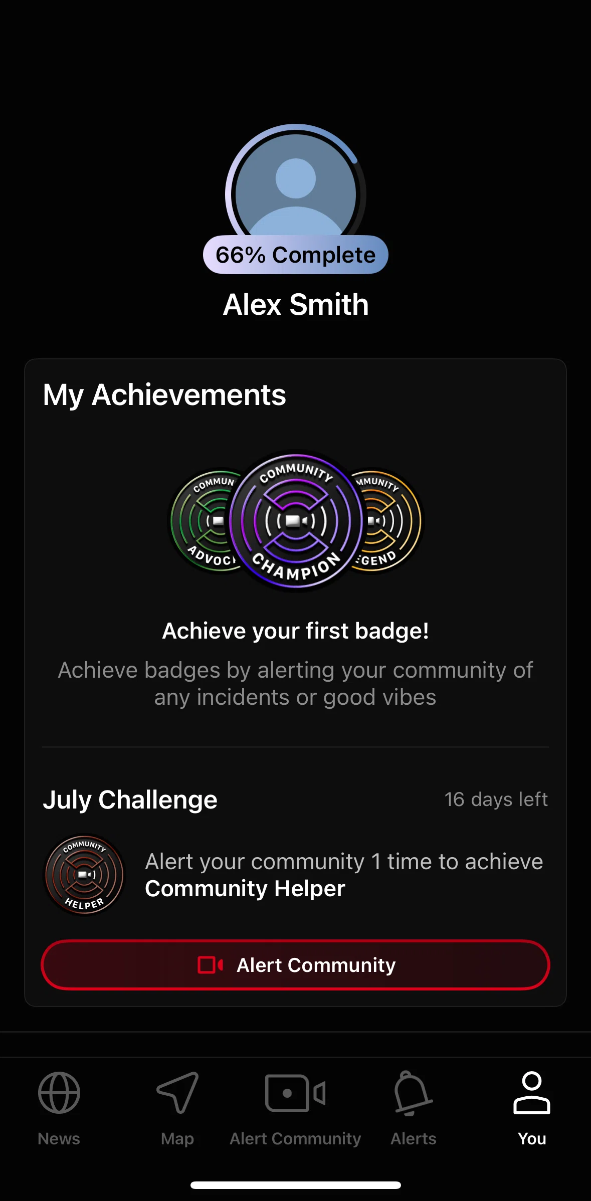 Citizen Screen screen in the Editing profile flow