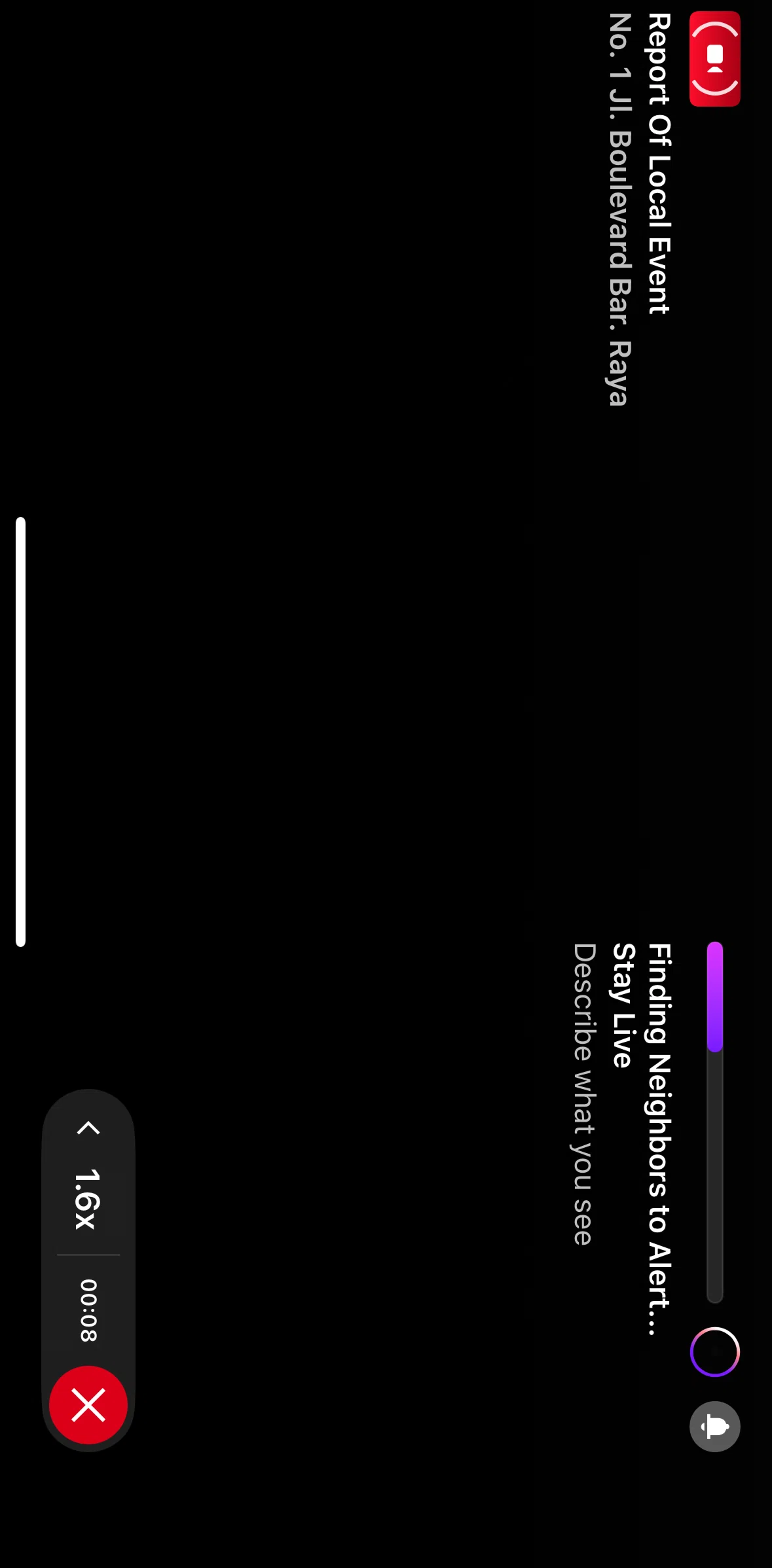 Citizen Screen screen in the Ending a live broadcast flow