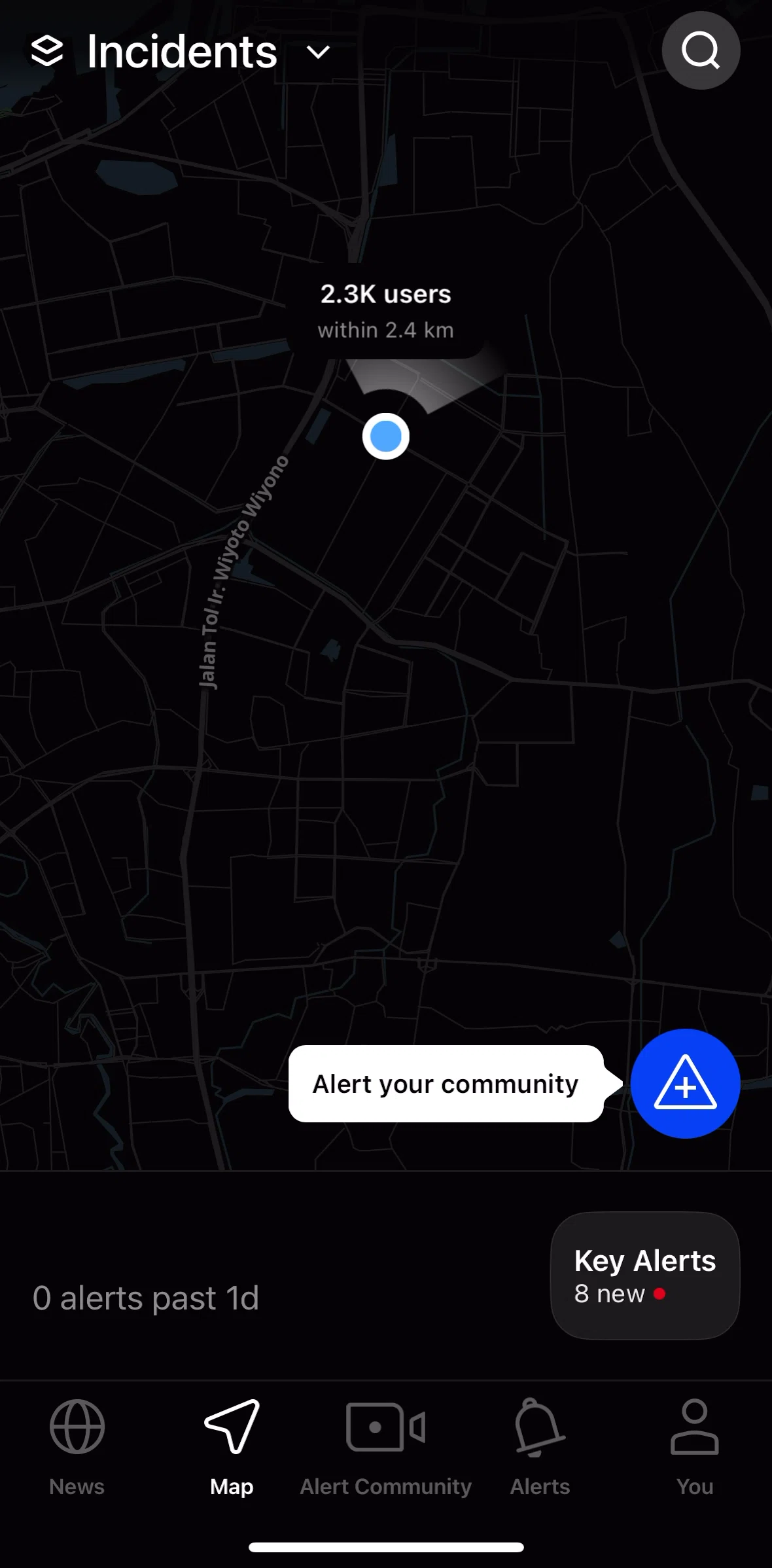 Citizen Screen screen in the Key alerts flow