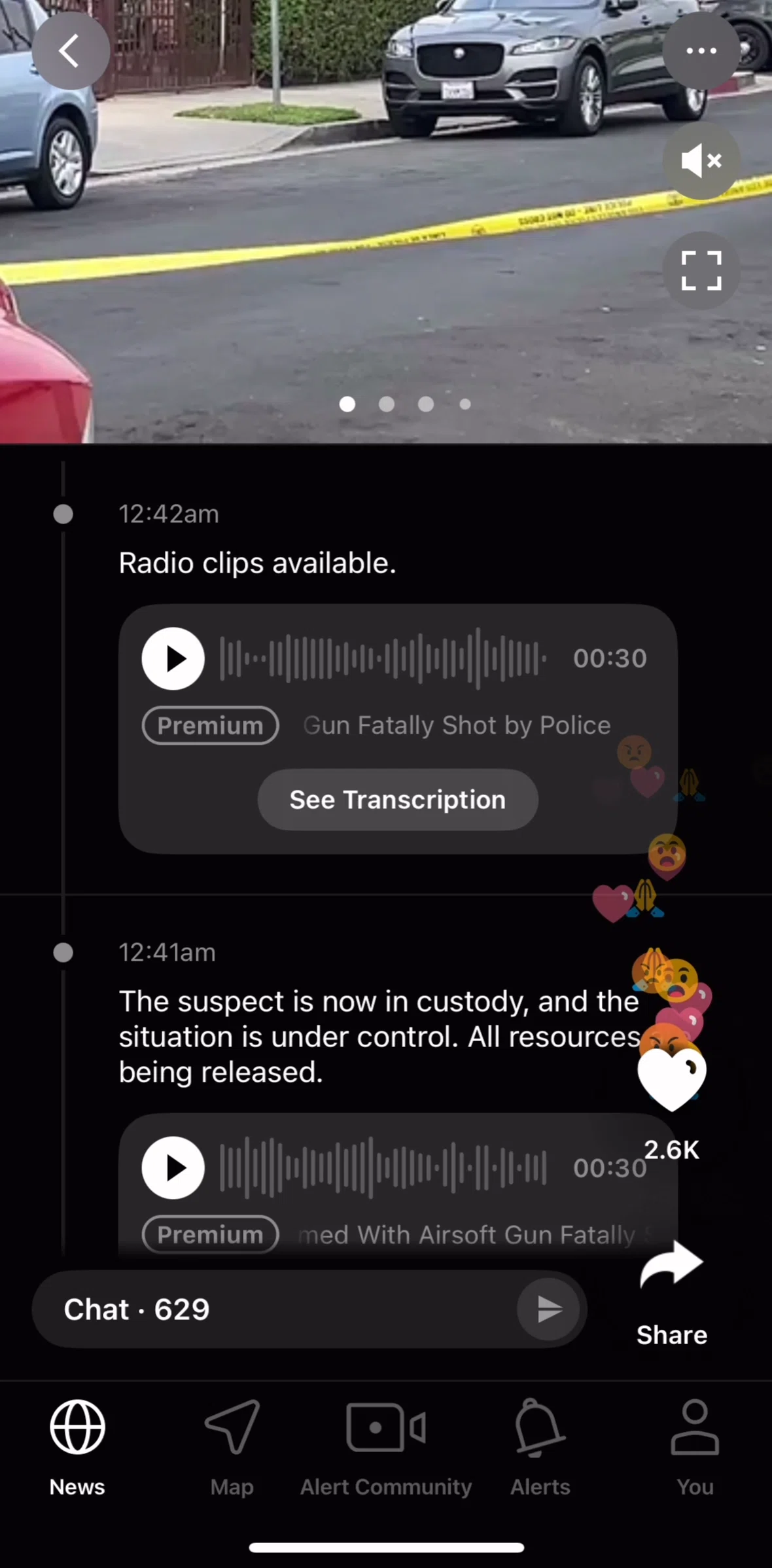 Citizen Screen screen in the Listening to a radio clip flow