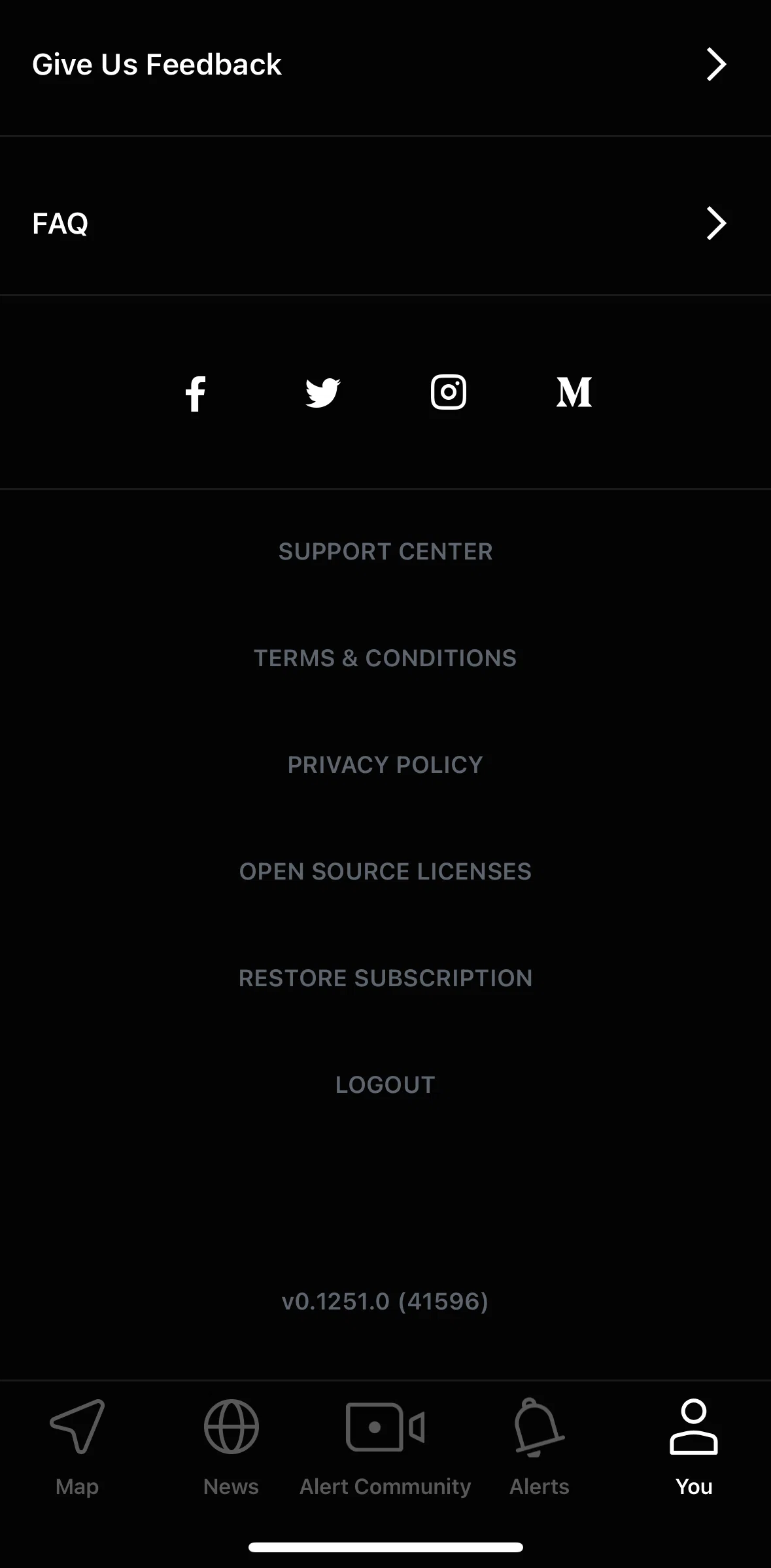 Citizen Screen screen in the Logging out flow