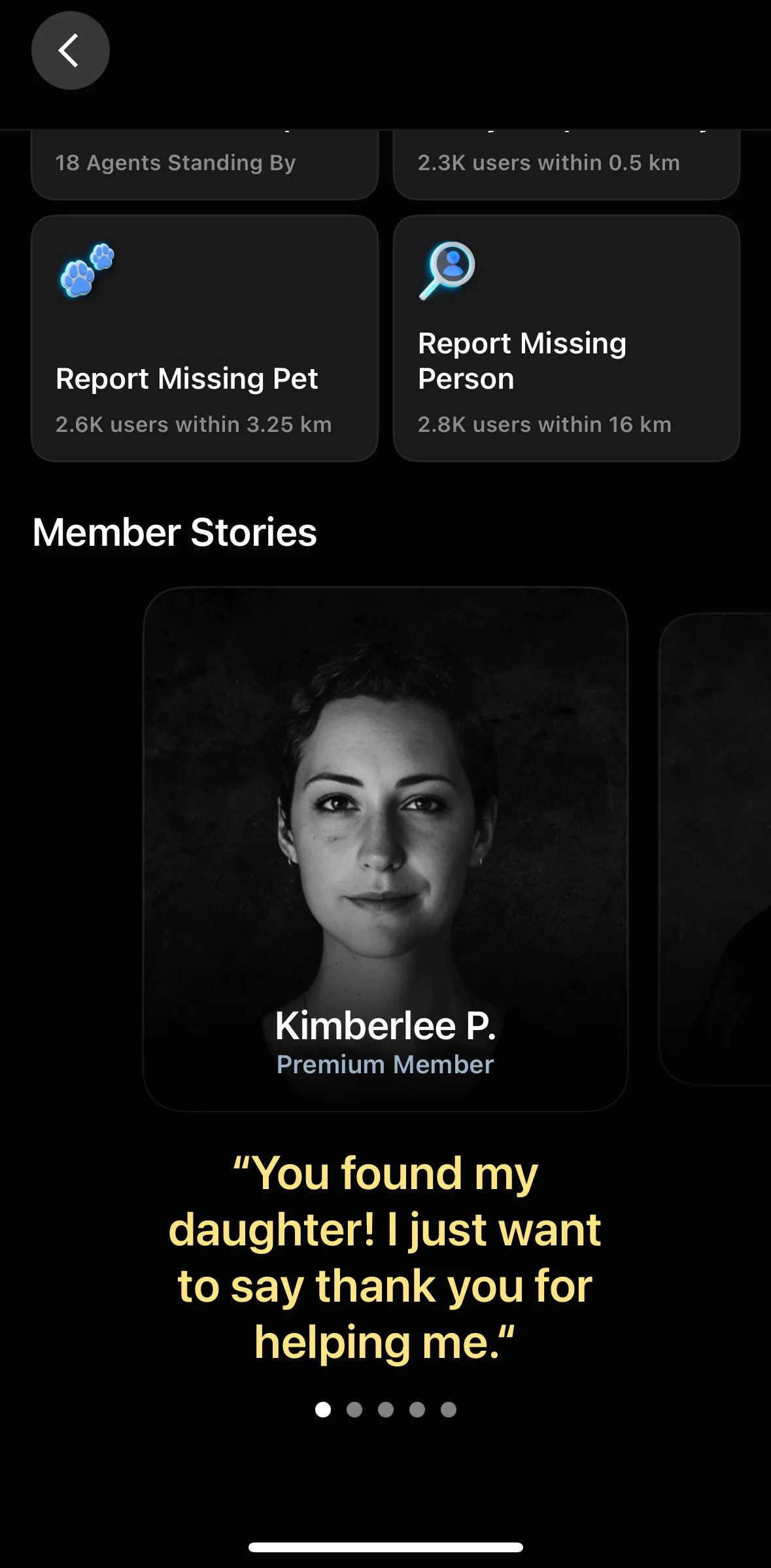Citizen Screen screen in the Member story flow