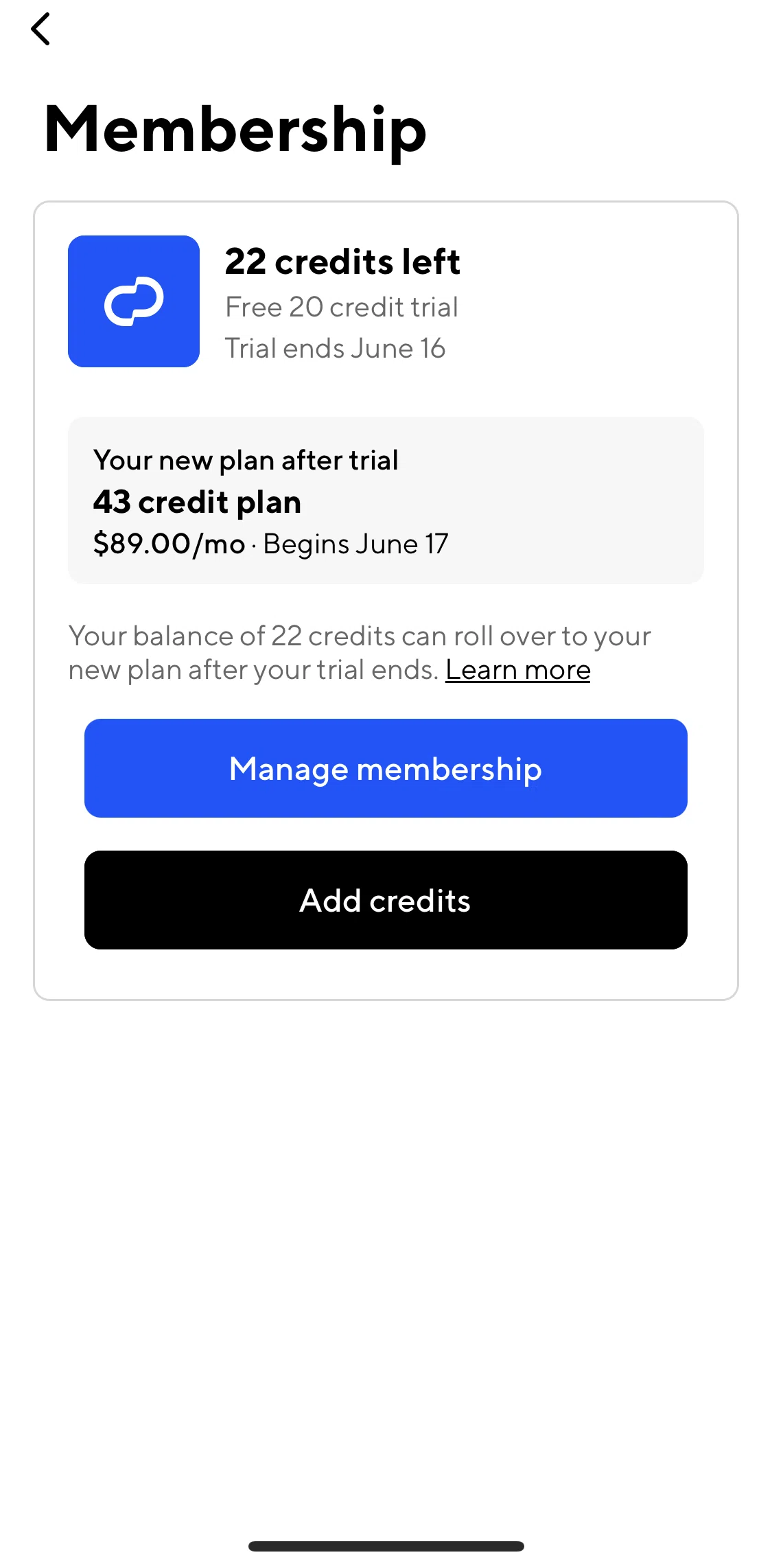 ClassPass Screen screen in the Cancelling membership flow
