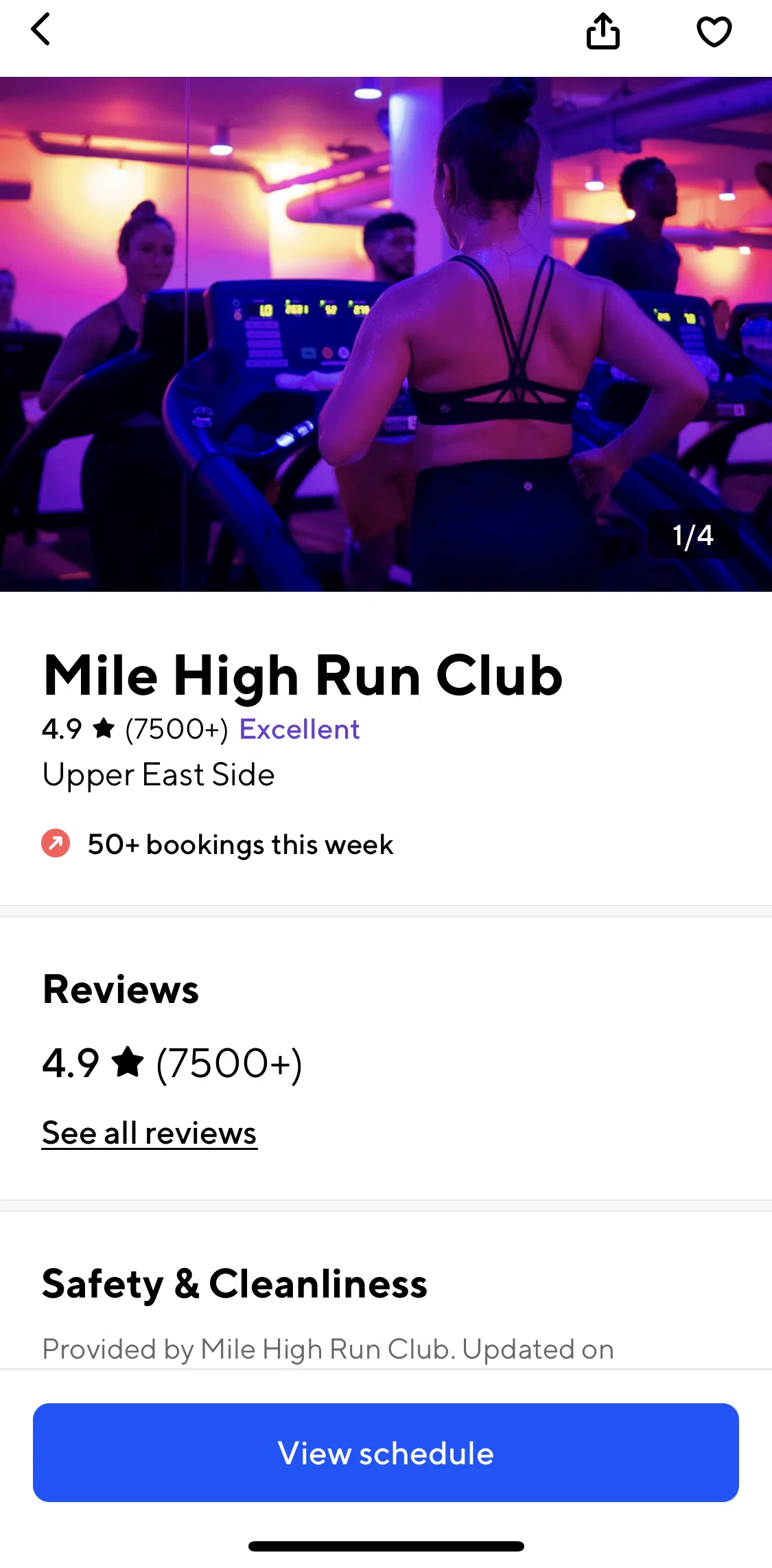 ClassPass Screen screen in the See all reviews flow