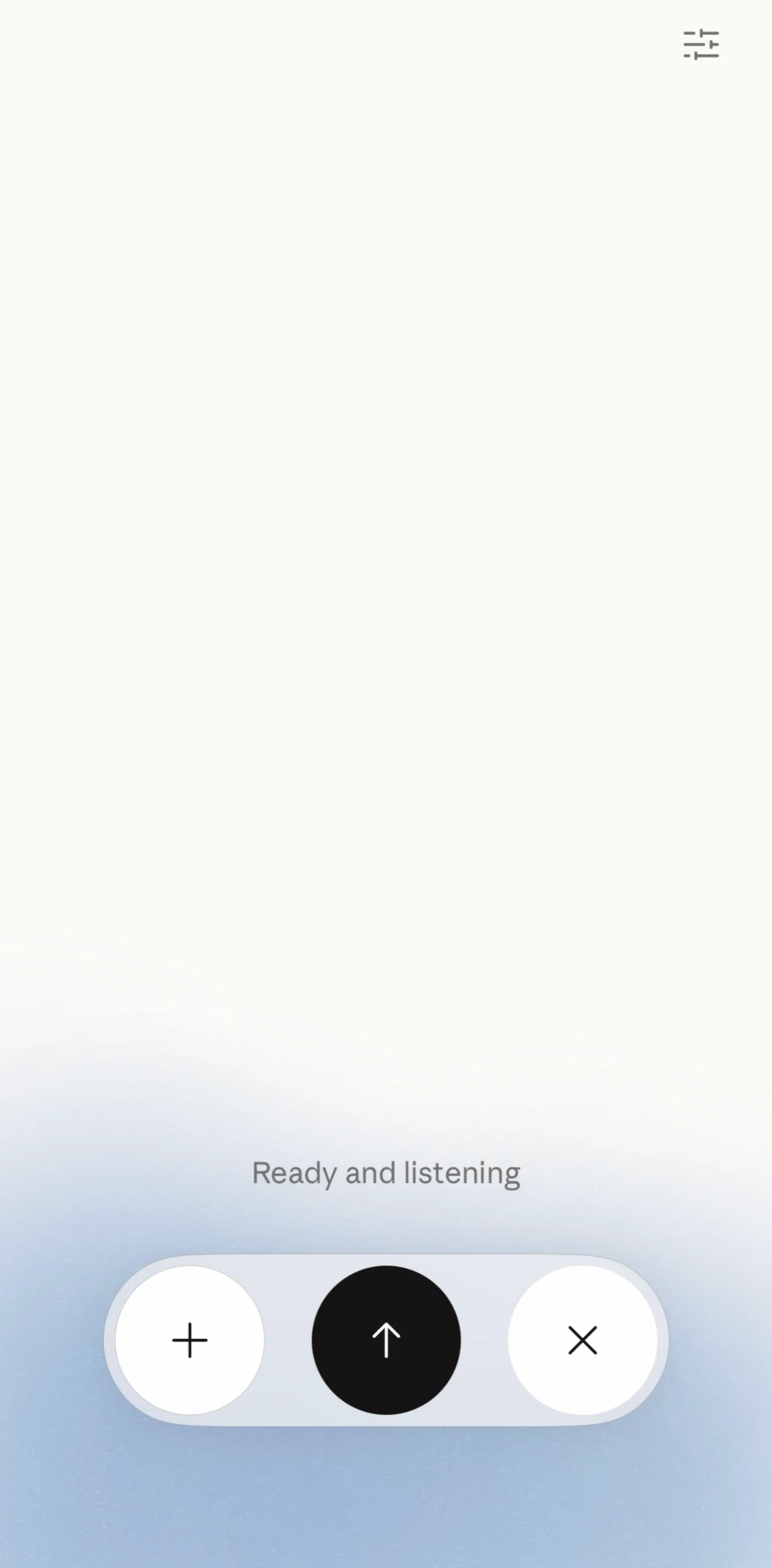 Claude Screen screen in the Uploading a photo (audio input) flow