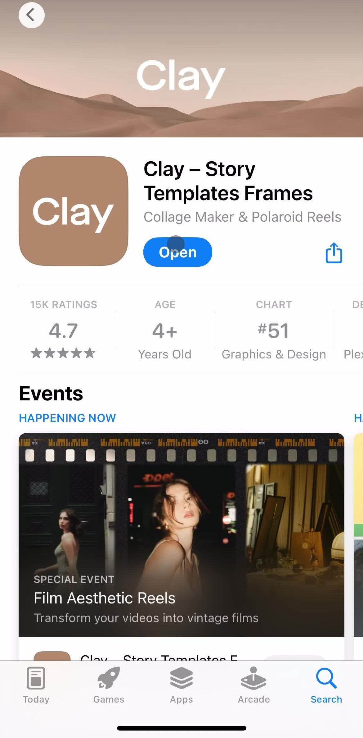Clay App store listing screen in the Onboarding flow