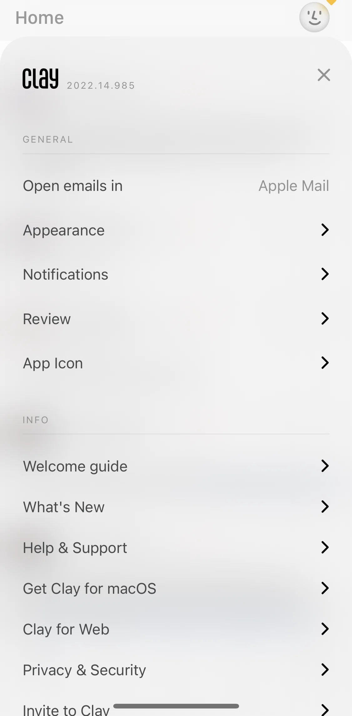 Clay Screen 1 screen in the Switching to dark mode flow