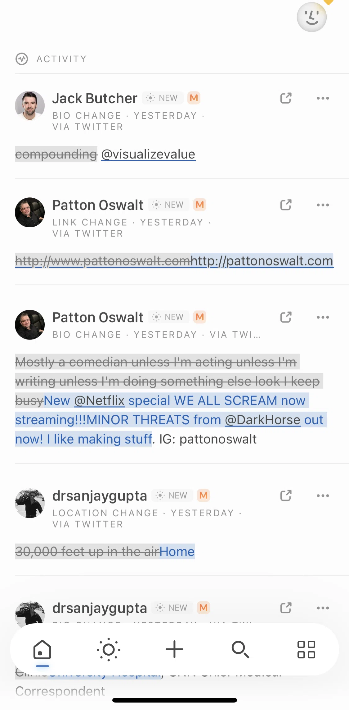Clay Screen 1 screen in the View profile flow