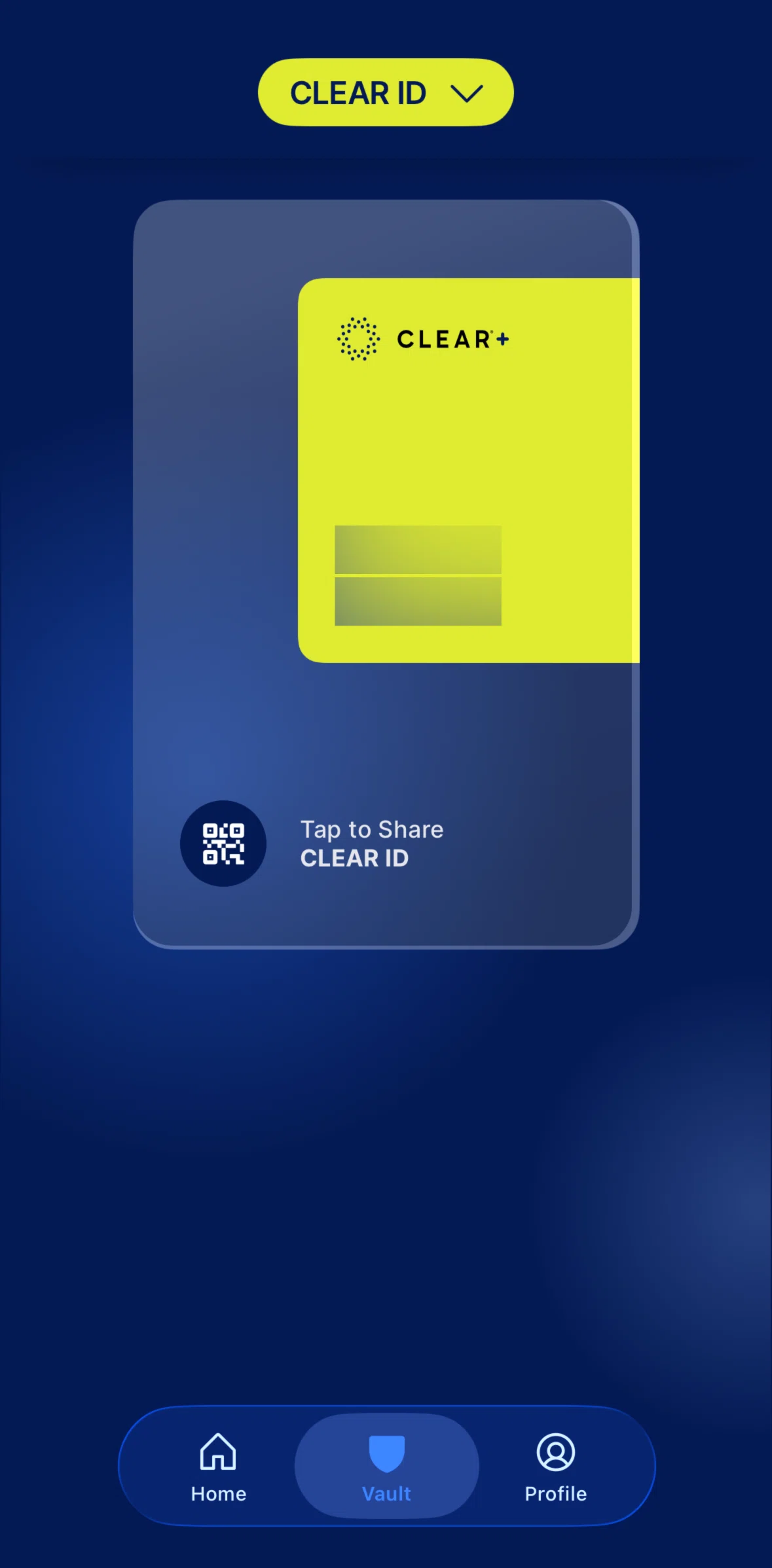CLEAR Screen screen in the Passport flow