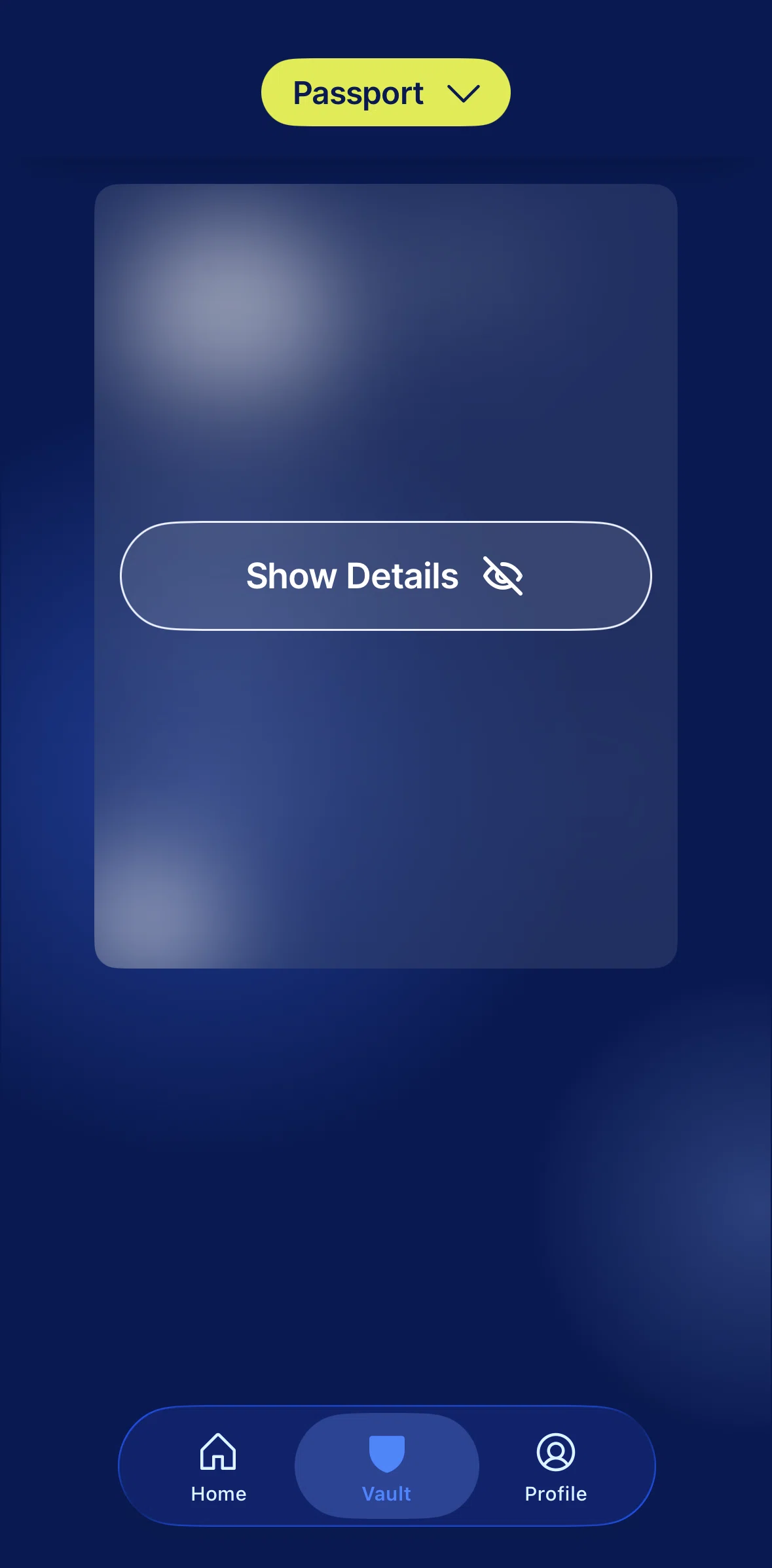 CLEAR Screen screen in the Showing a passport detail flow