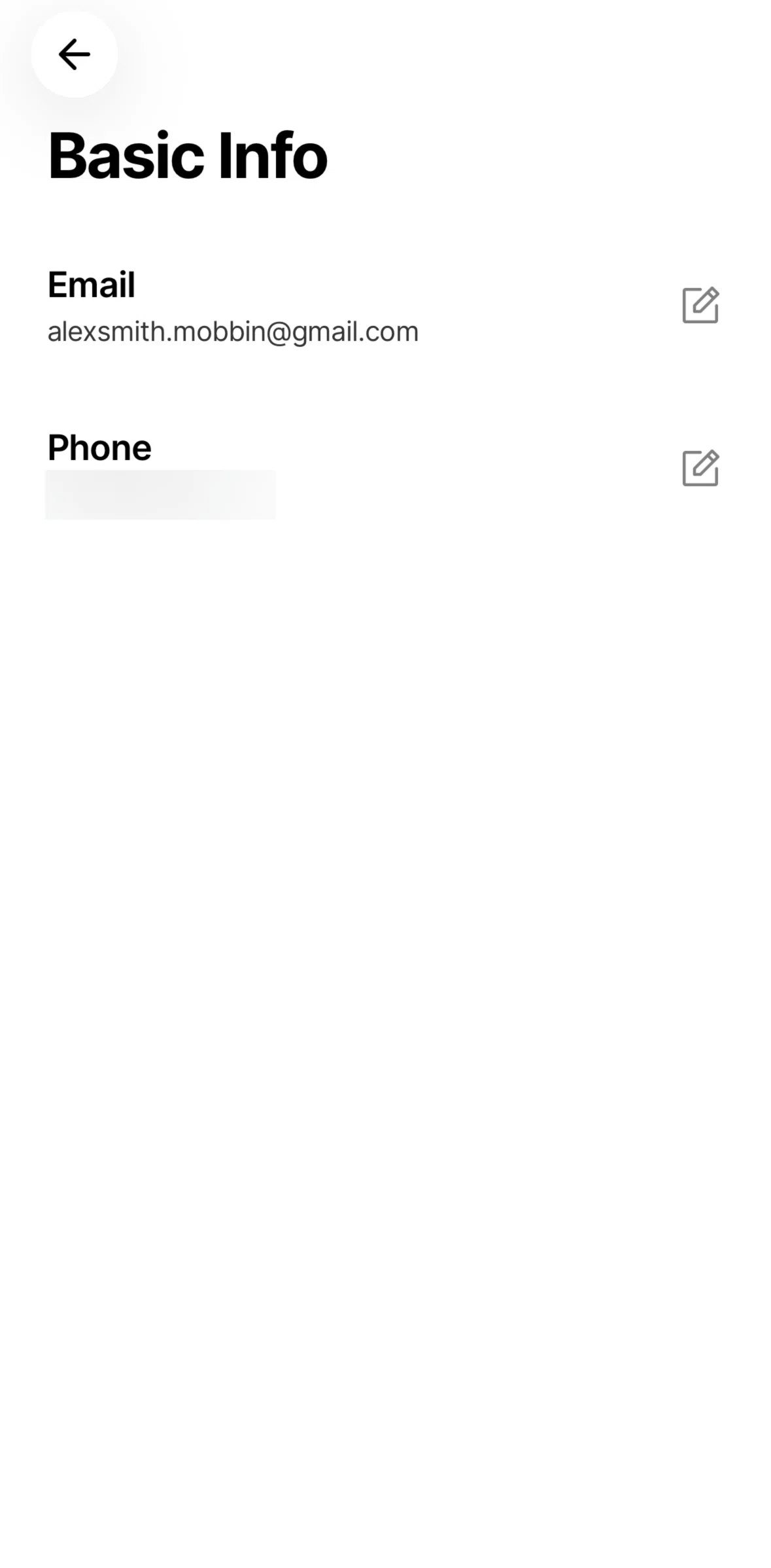 CLEAR Screen screen in the Updating an email flow