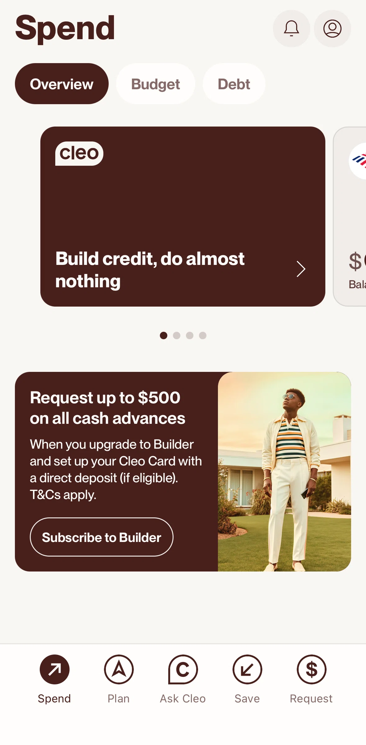 Cleo AI Screen screen in the Notifications flow