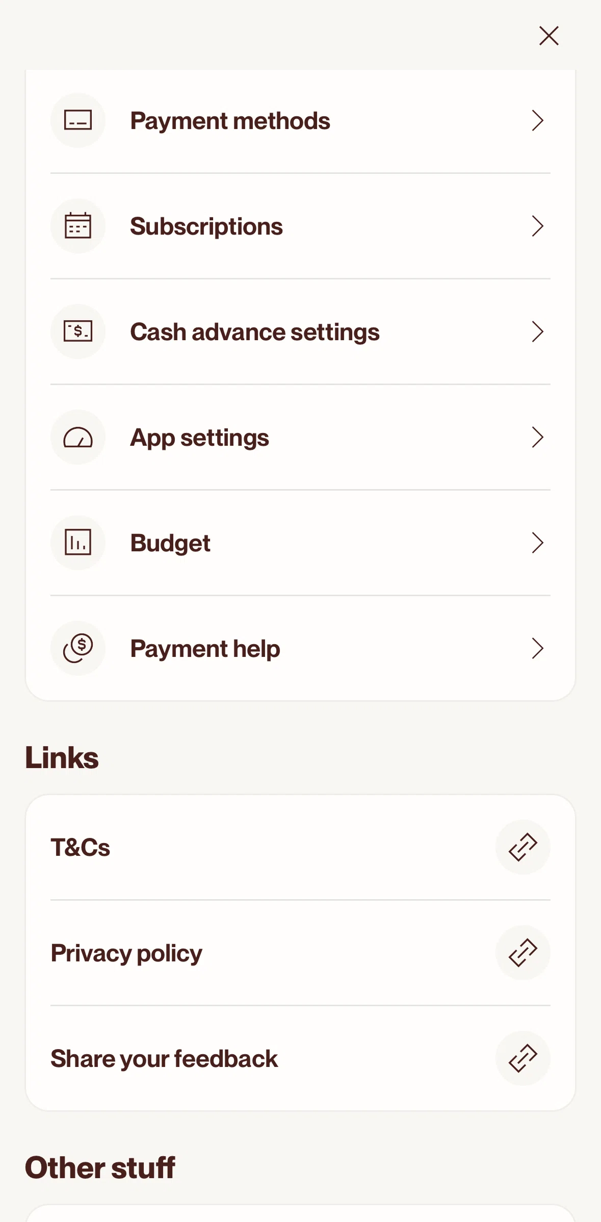 Cleo AI Screen screen in the Payment methods flow