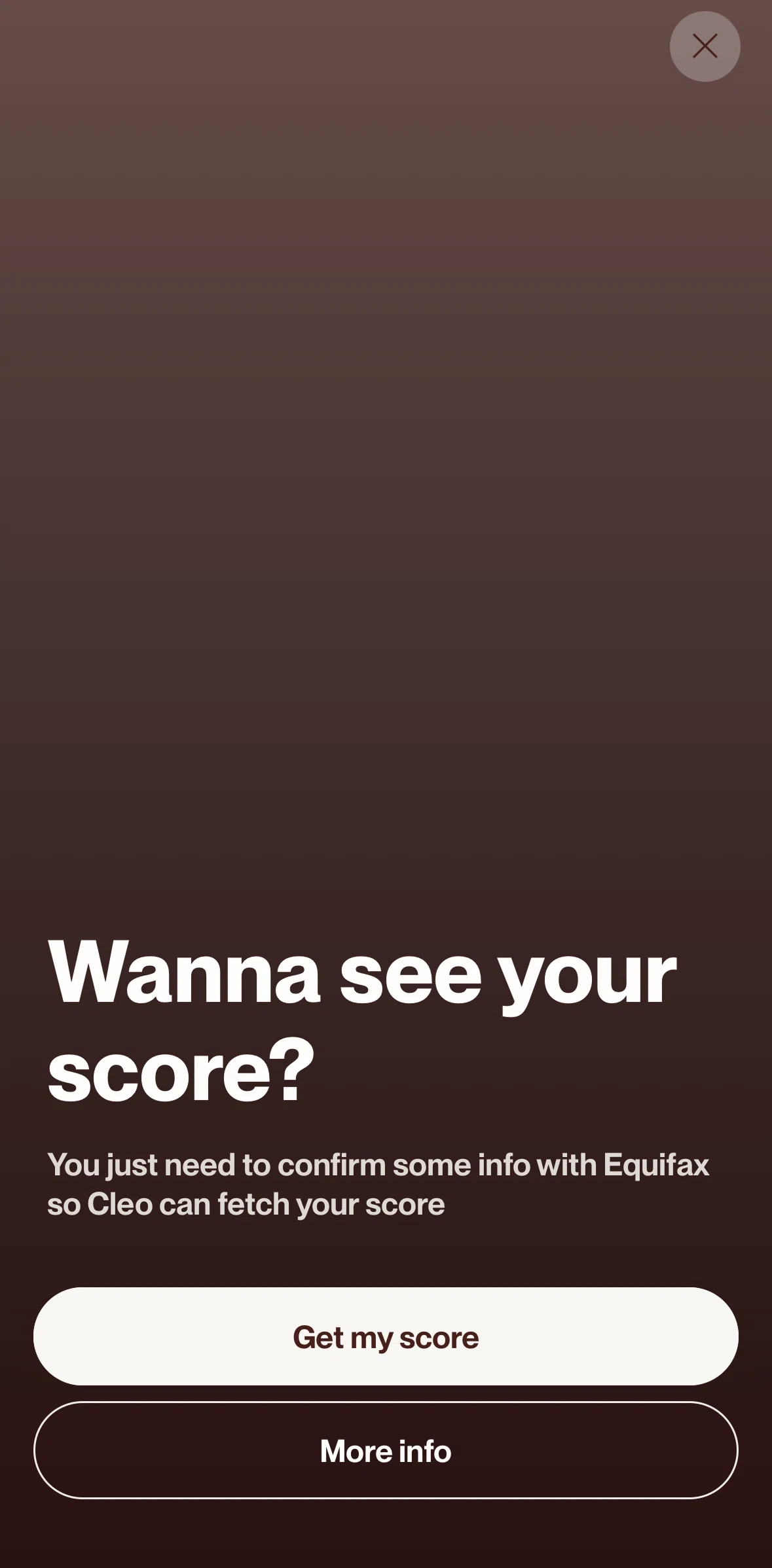 Cleo AI Screen screen in the Score information flow