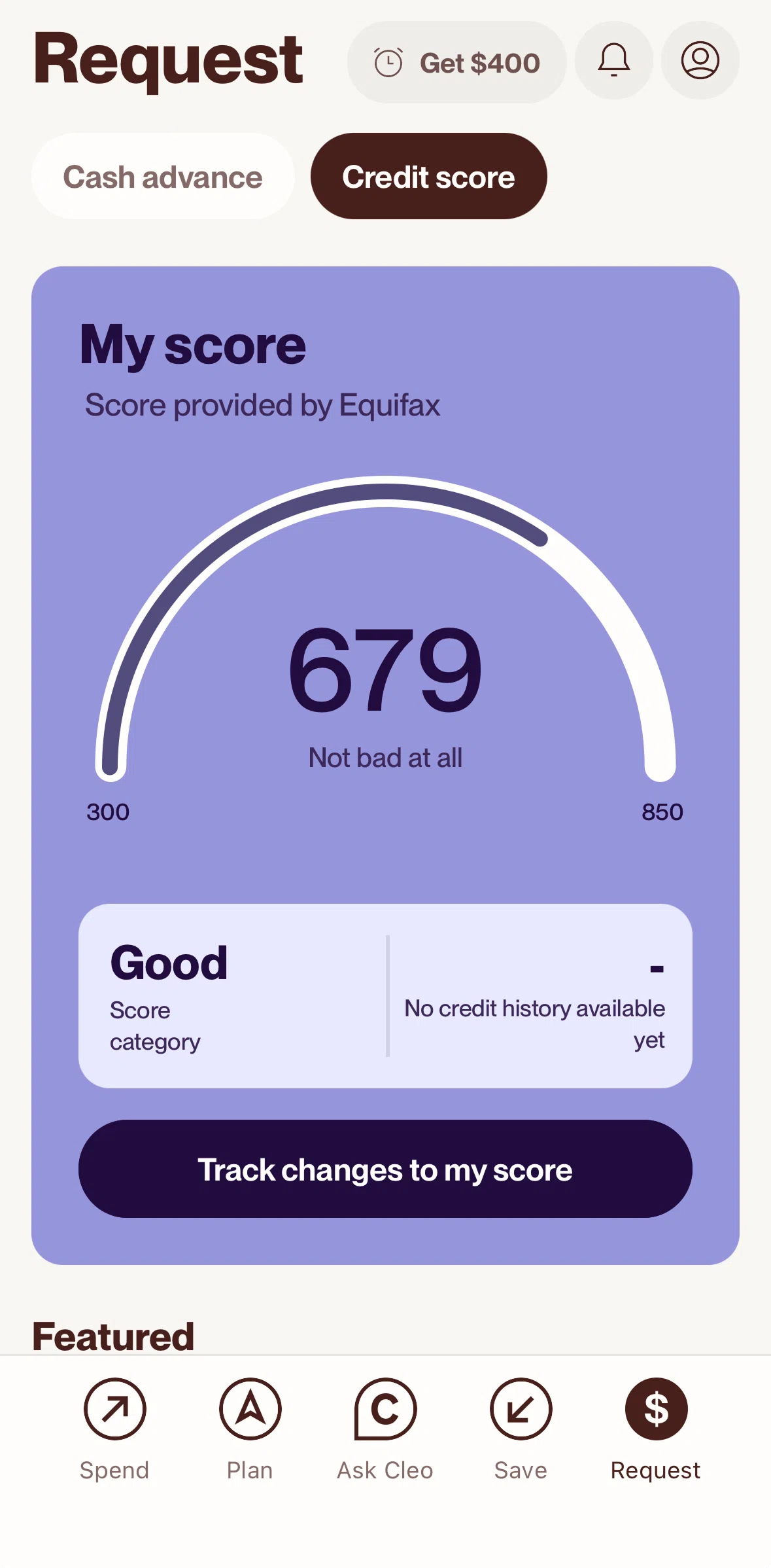 Cleo AI Screen screen in the Score timeline flow