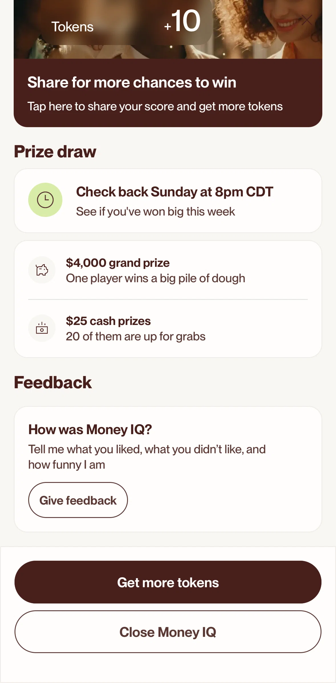 Cleo AI Screen screen in the Share a score flow