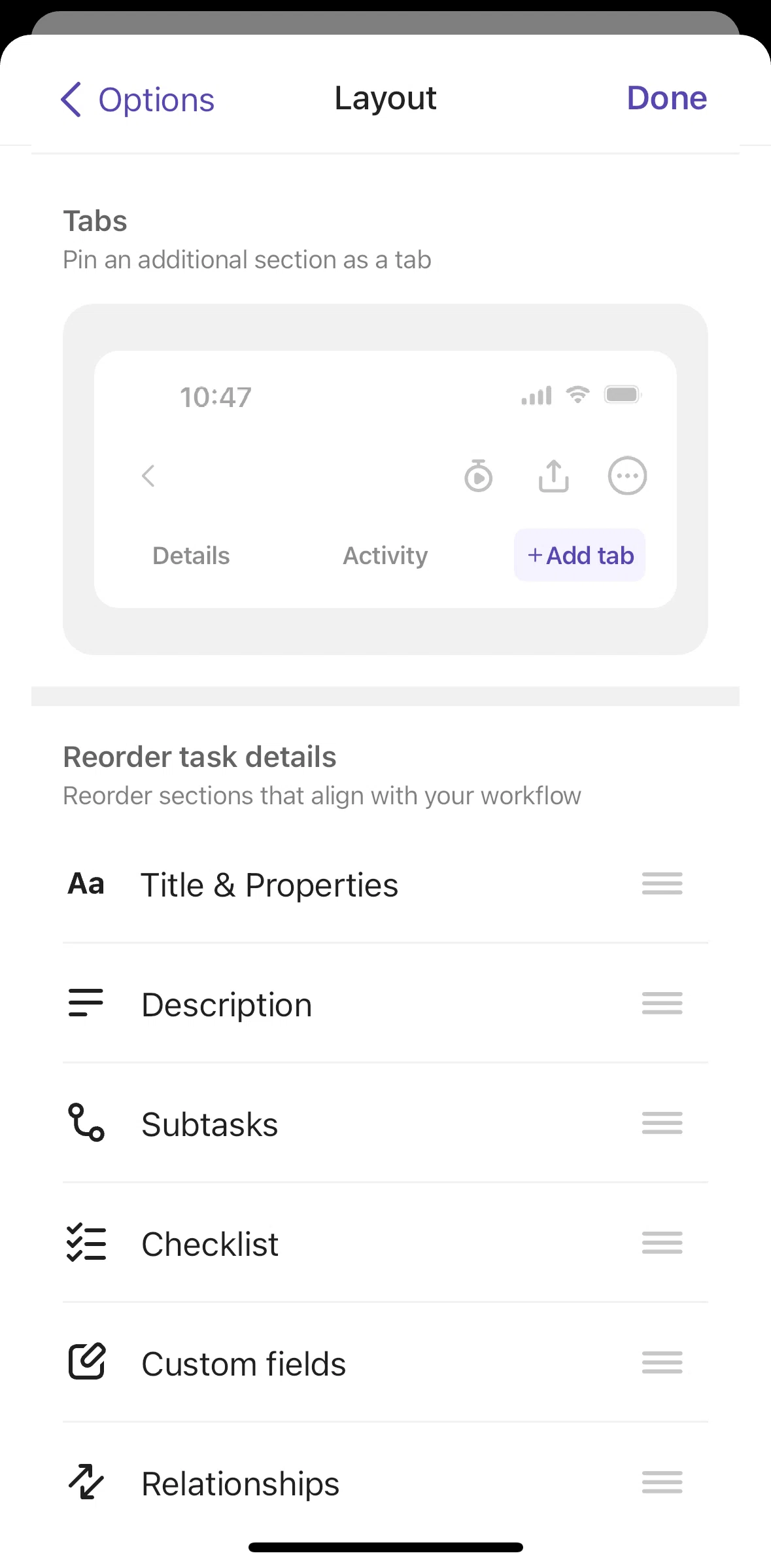 Click Up Screen 1 screen in the Editing tabs flow