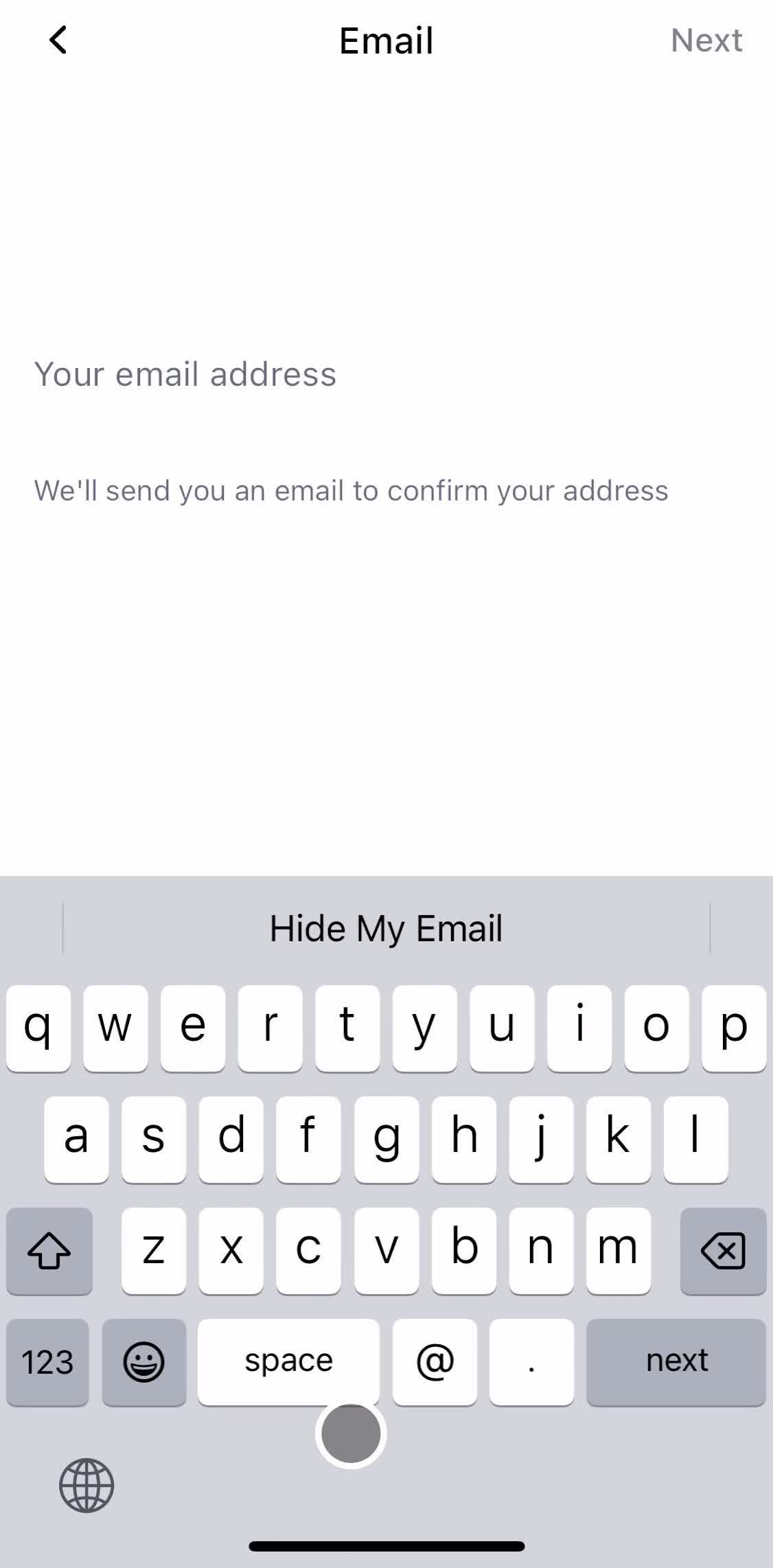 Click Up Sign up with email screen in the Onboarding flow