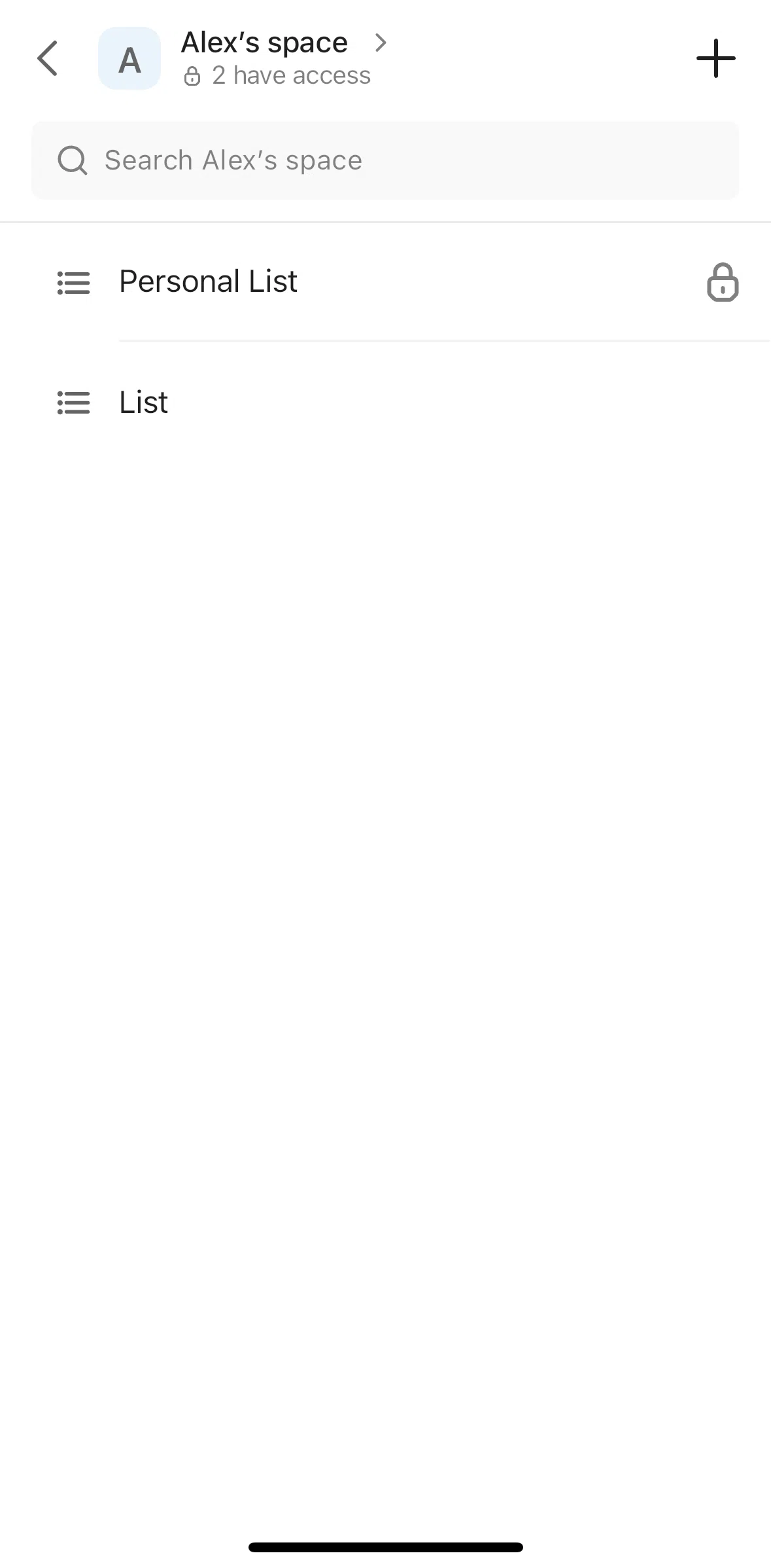 Click Up Screen 1 screen in the View a list flow