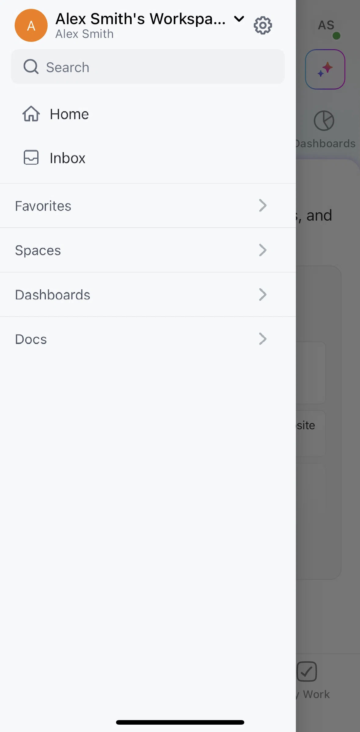 Click Up Screen 1 screen in the Workspaces flow