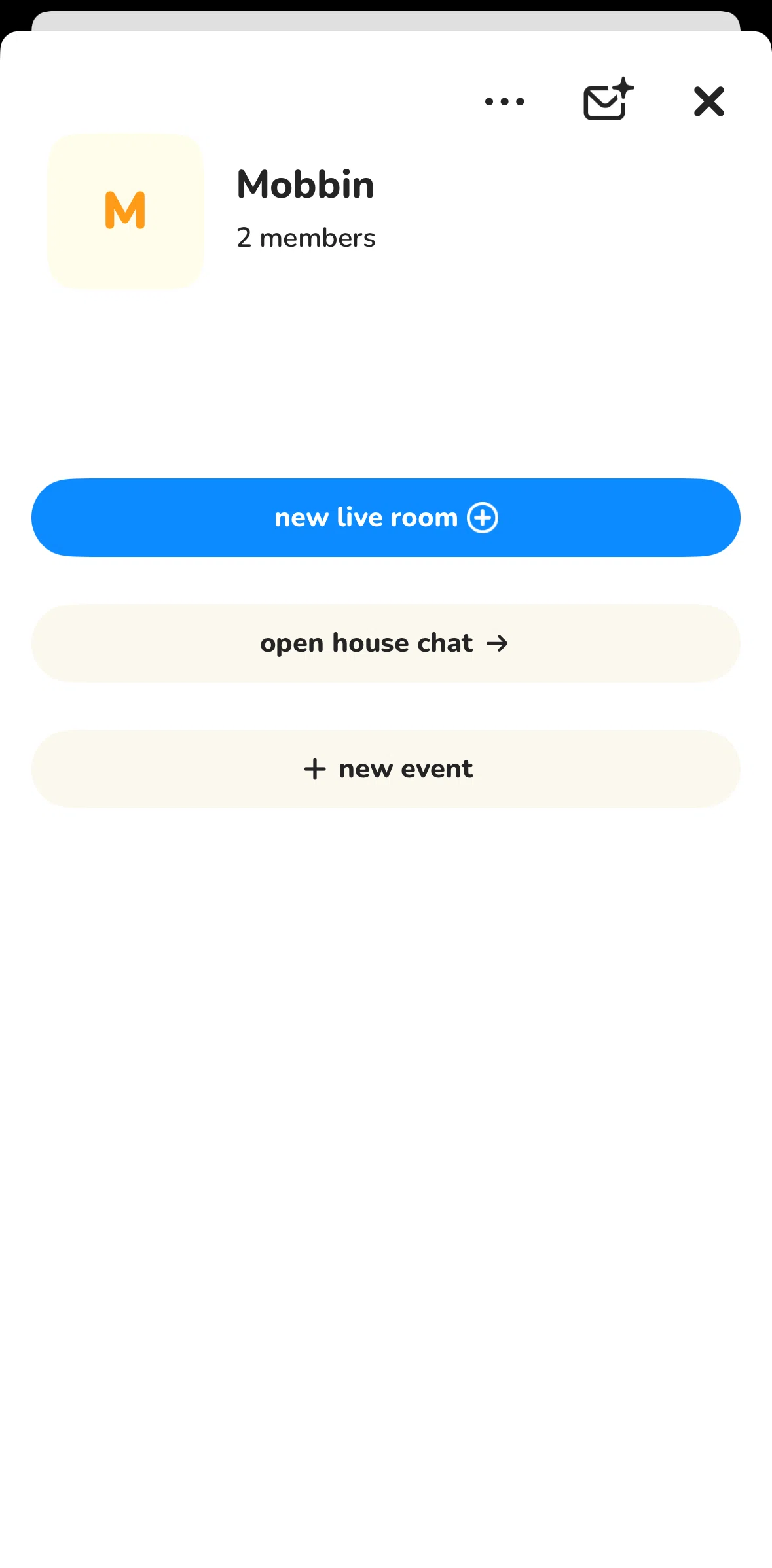 Clubhouse Screen screen in the House settings (profile) flow