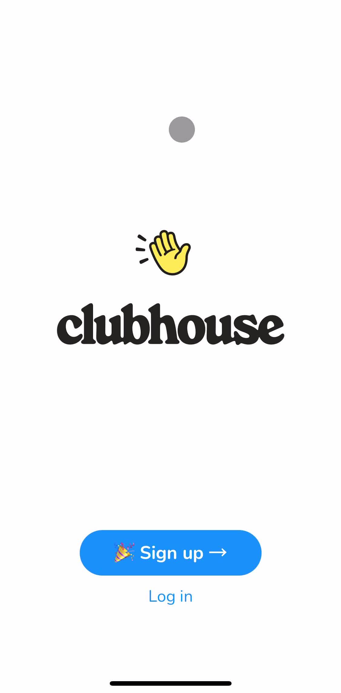 Clubhouses Start screen screen in the Onboarding flow