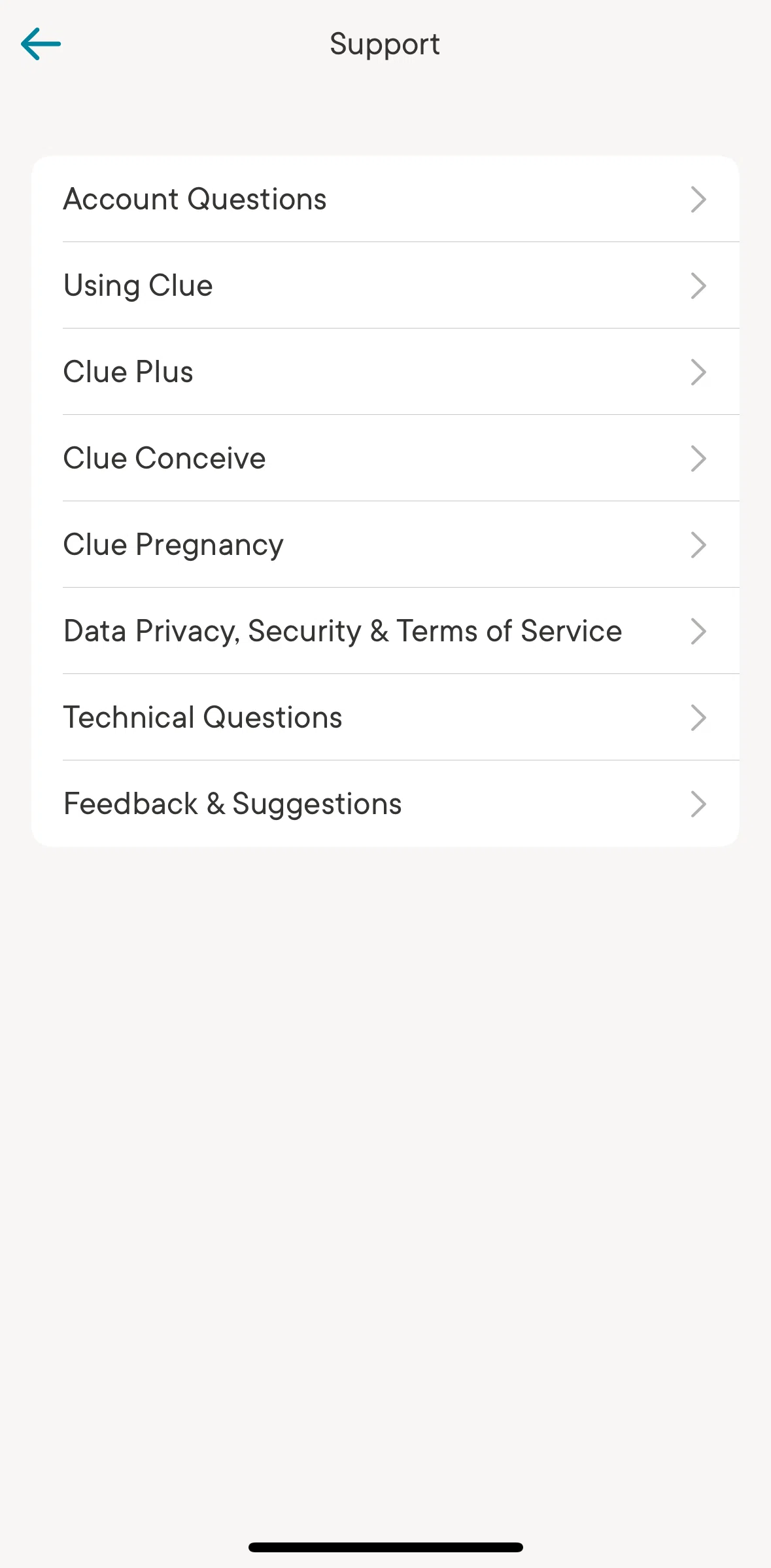 Clue Screen screen in the Account questions flow