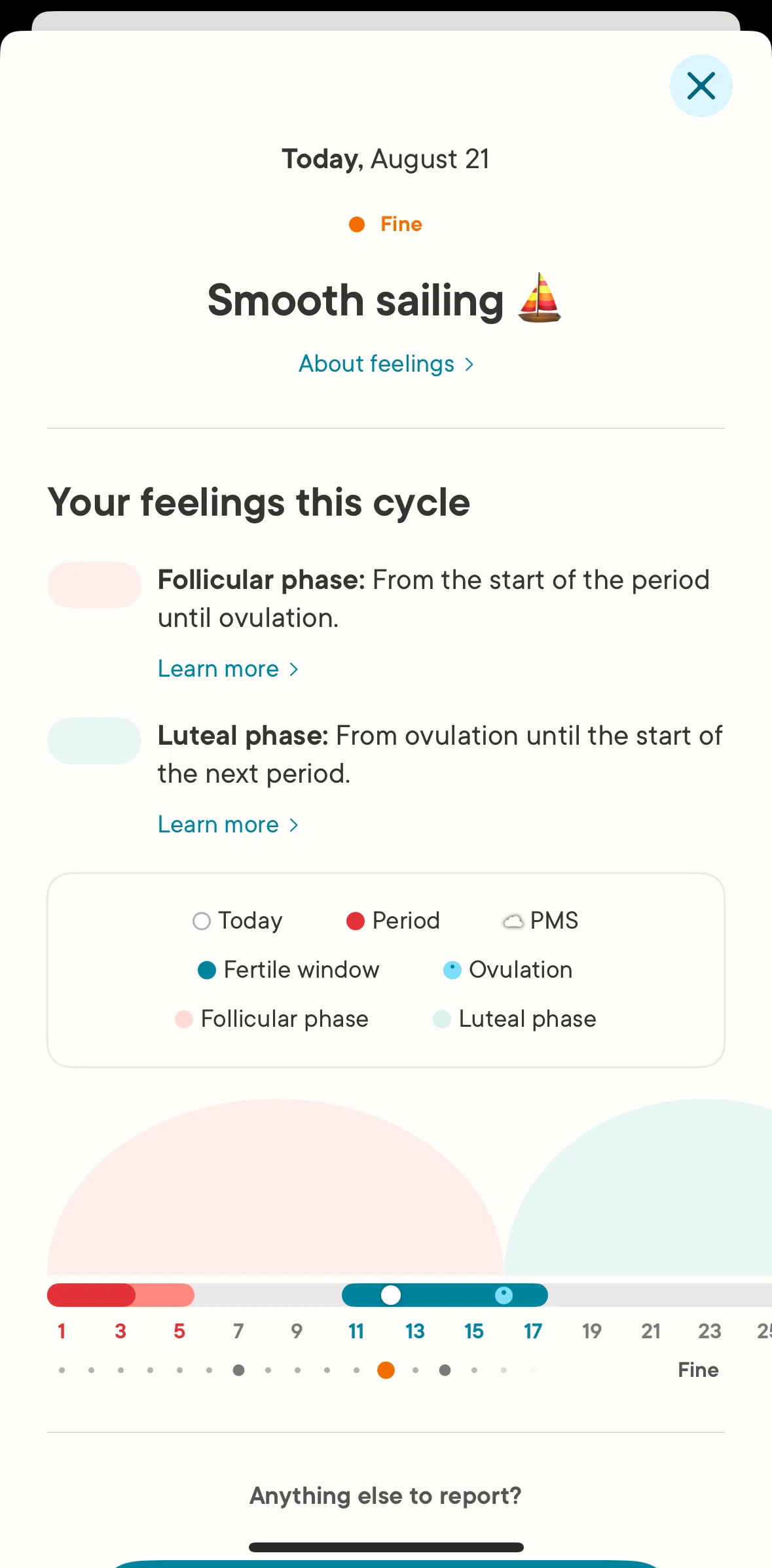 Clue Screen screen in the Feelings (Cycle) flow