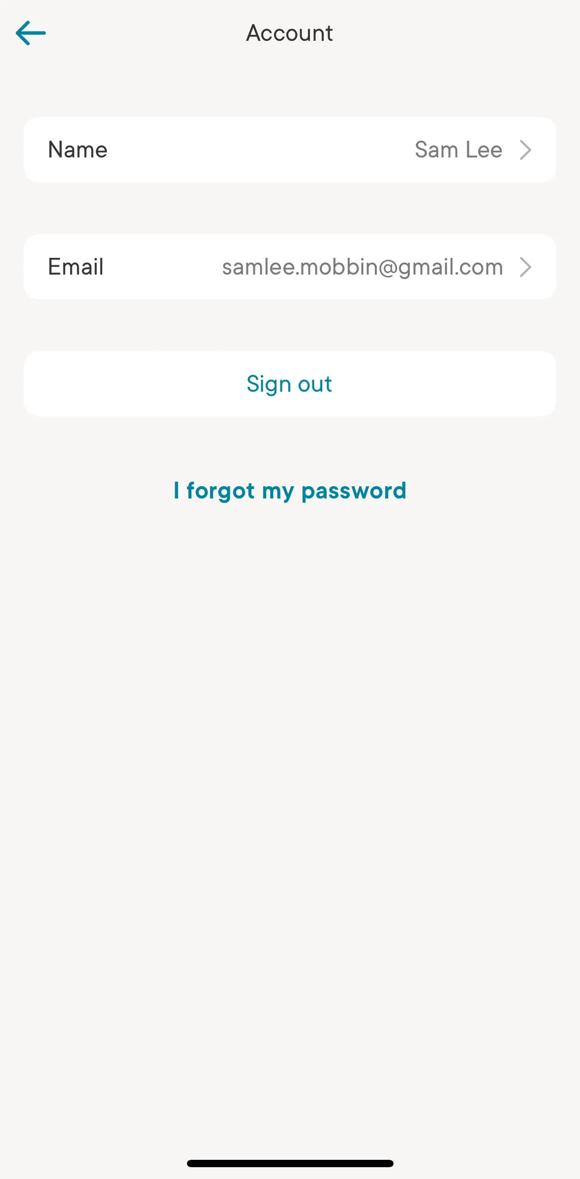 Clue Screen screen in the Resetting password flow